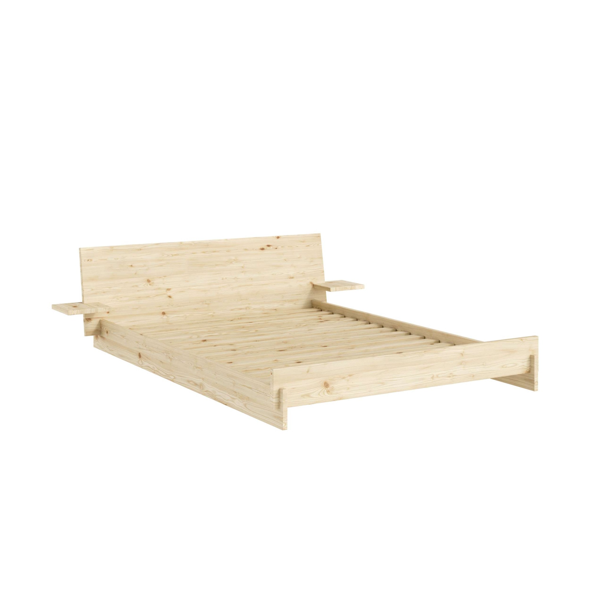 Karup Design Bettgestell »Latch Bed mit Kopfteil, FSC®-zertifiziertes Massivholz, Made in Europe« mit 2 Ablagen, inklusive Lattenrost, ohne Matratze, massive Qualität