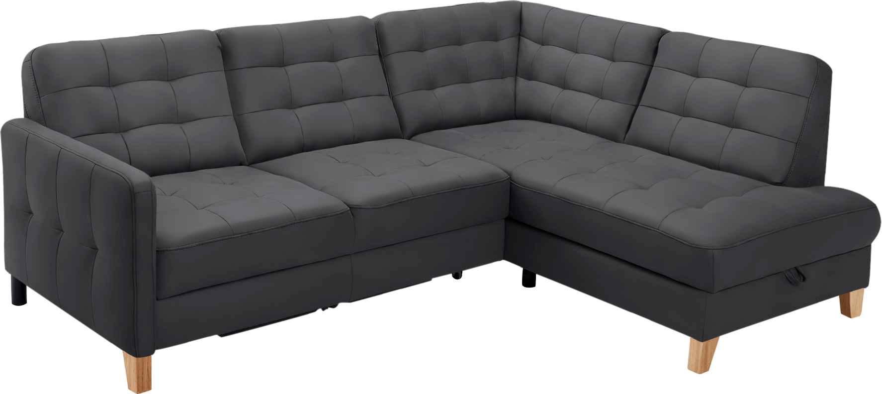 exxpo - sofa fashion Ecksofa »Elio, kompakt und komfortabel, bequem, zeitloses Design, L-Form«, wahlweise mit Bettfunktion und Bettkasten