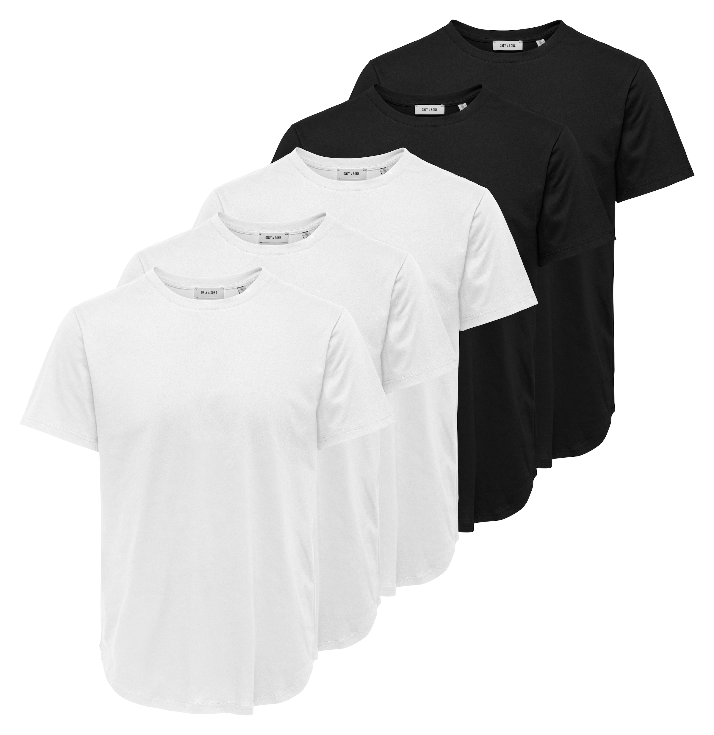 ONLY & SONS Rundhalsshirt "ONSJEFF LONGY SS TEE 5-PACK OTL" Packung, 5 günstig online kaufen