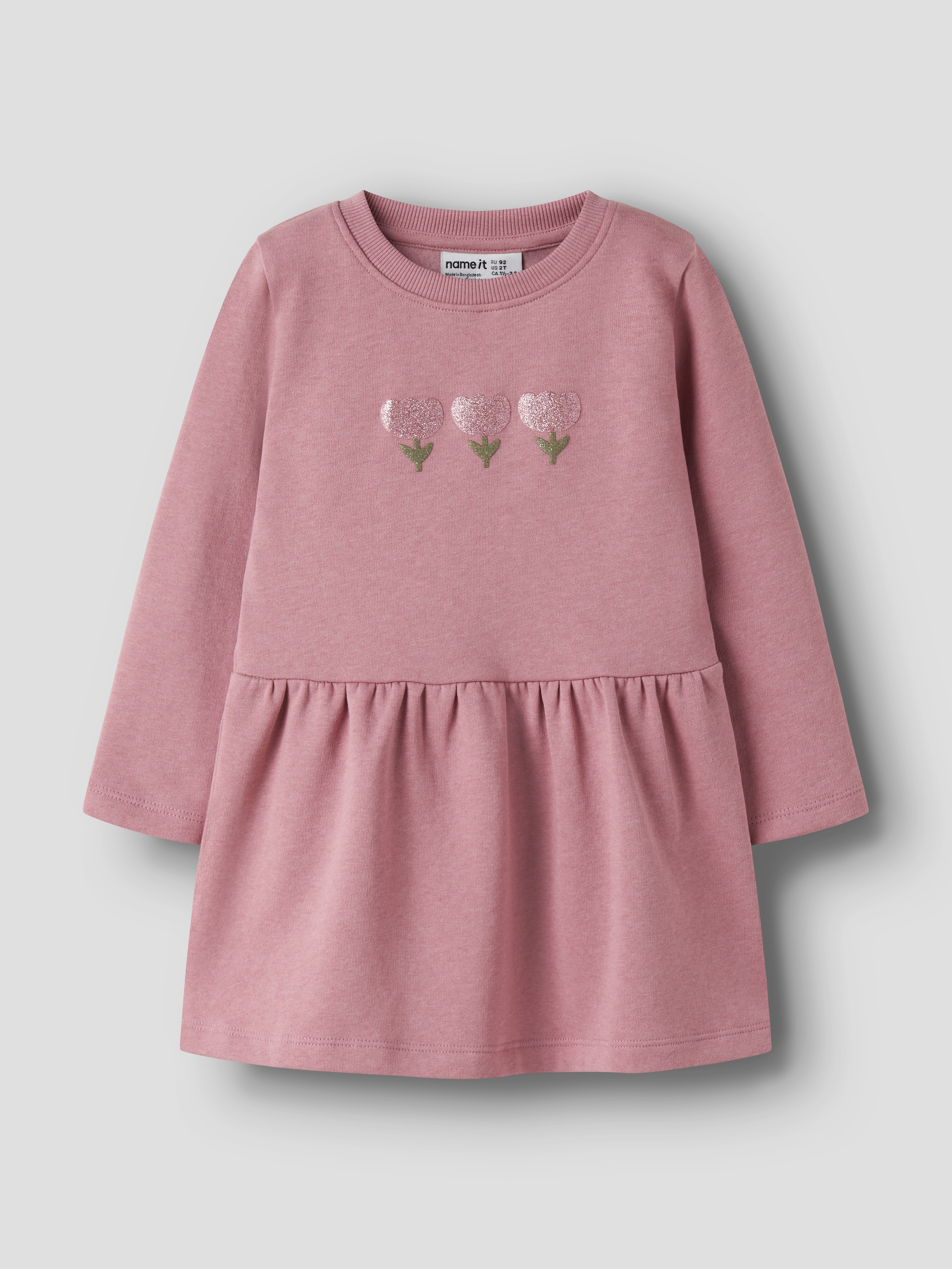 Name It Minikleid »NMFNIBO LS SWEAT DRESS BRU« Baumwollmischung, regular fit