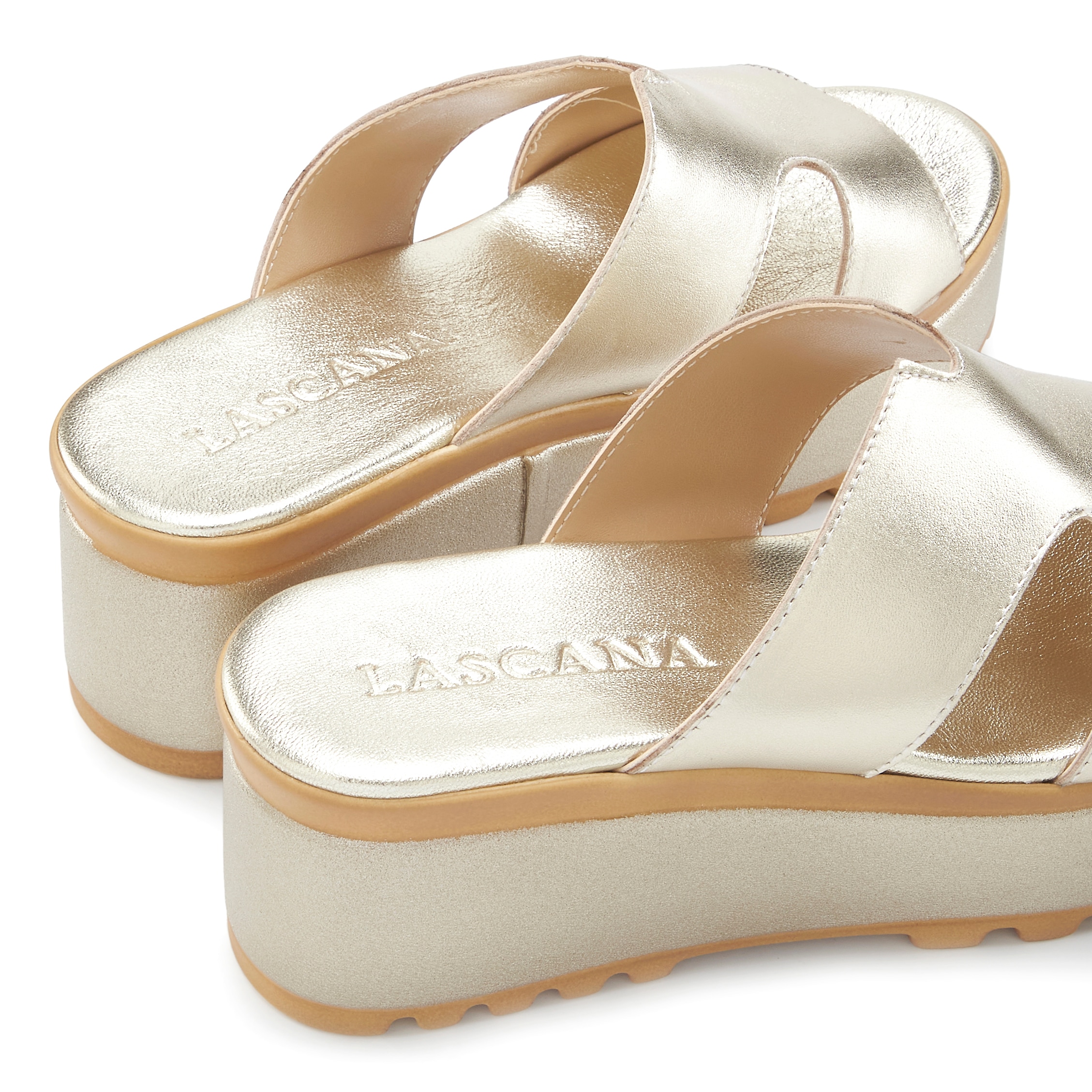 LASCANA Pantolette »Sandale, Sommerschuh, Mule«, aus Leder mit Keilabsatz