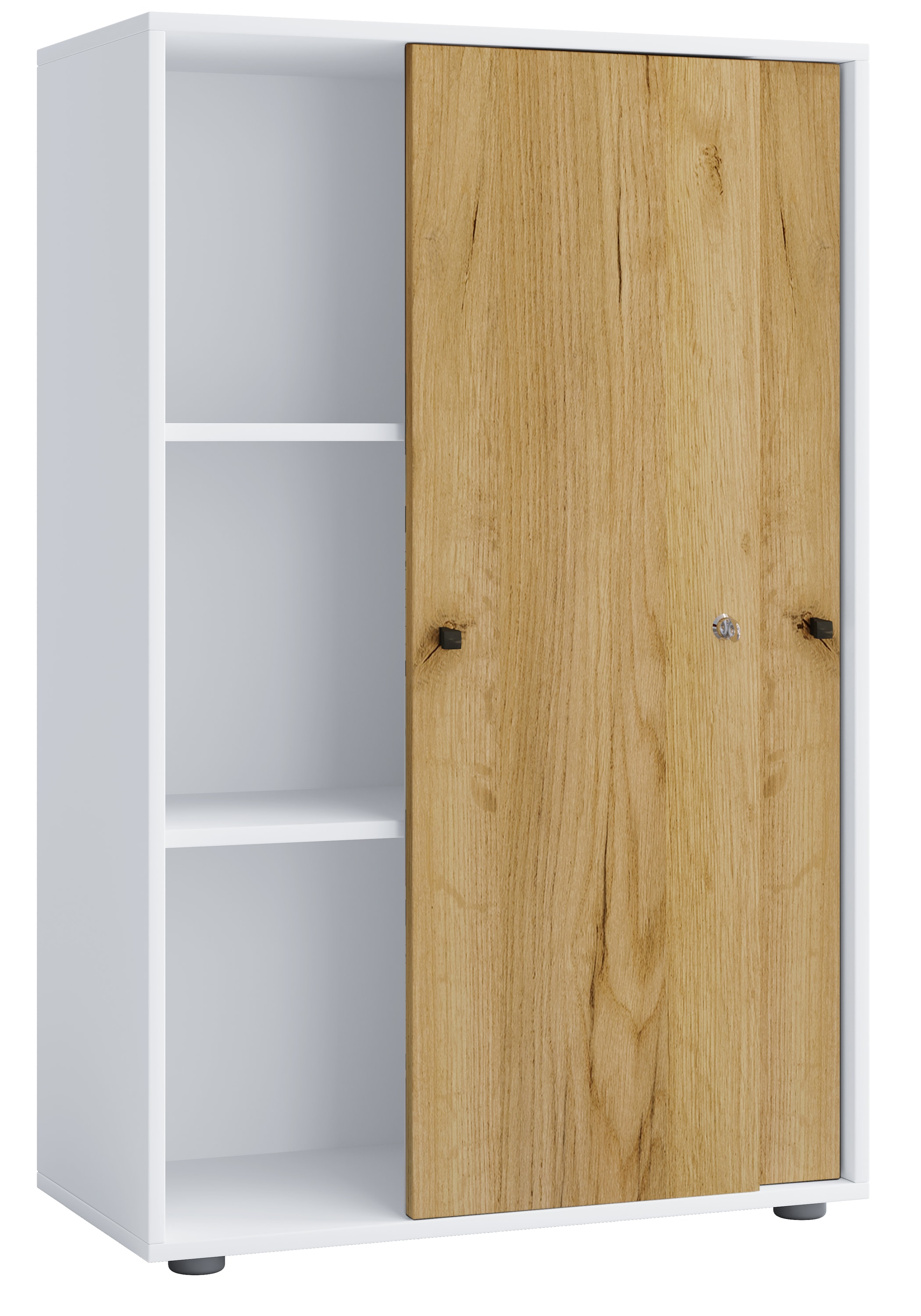 VCM Aktenschrank »VCM Büroschrank mit 3 Fächern | moderner Aktenschrank mit Schiebetüren | Maße ca. B. 70 x H. 111 x T. 40 cm ¿ Lona 3-Fach«, (1 St.)