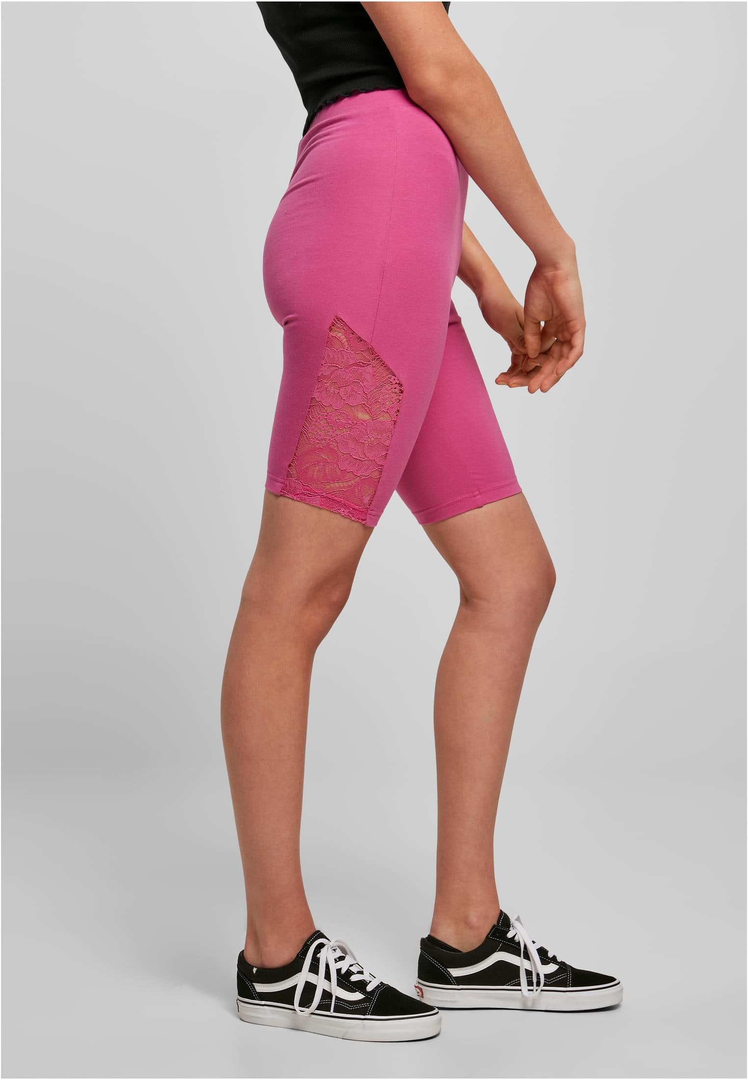 URBAN CLASSICS Radlerhose »Urban Classics Damen Ladies High Waist Lace Inset Cycle Shorts«, (1 tlg.)