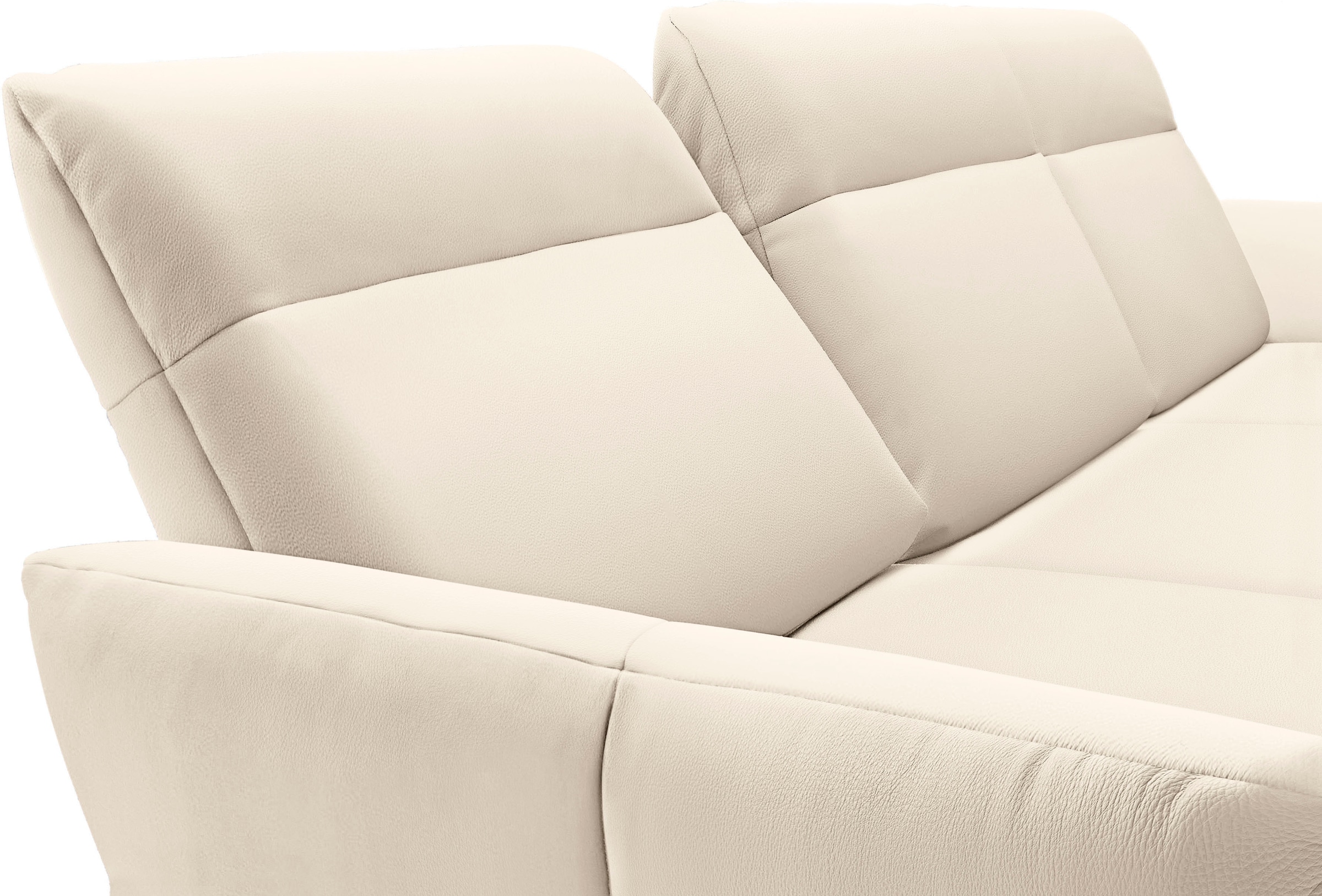 Creation BY ROLF BENZ Ecksofa »CR.460«, Sockel in Eiche, Winkelfüße in Umbragrau, Breite 318 cm