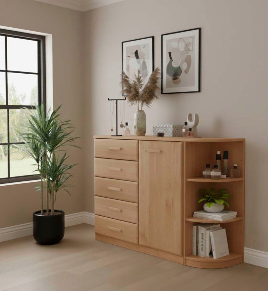 WIEMANN Anbauregal "Lausanne, Anbauregal, Eckregal, teilmassiv Erle" 37 x 8 günstig online kaufen