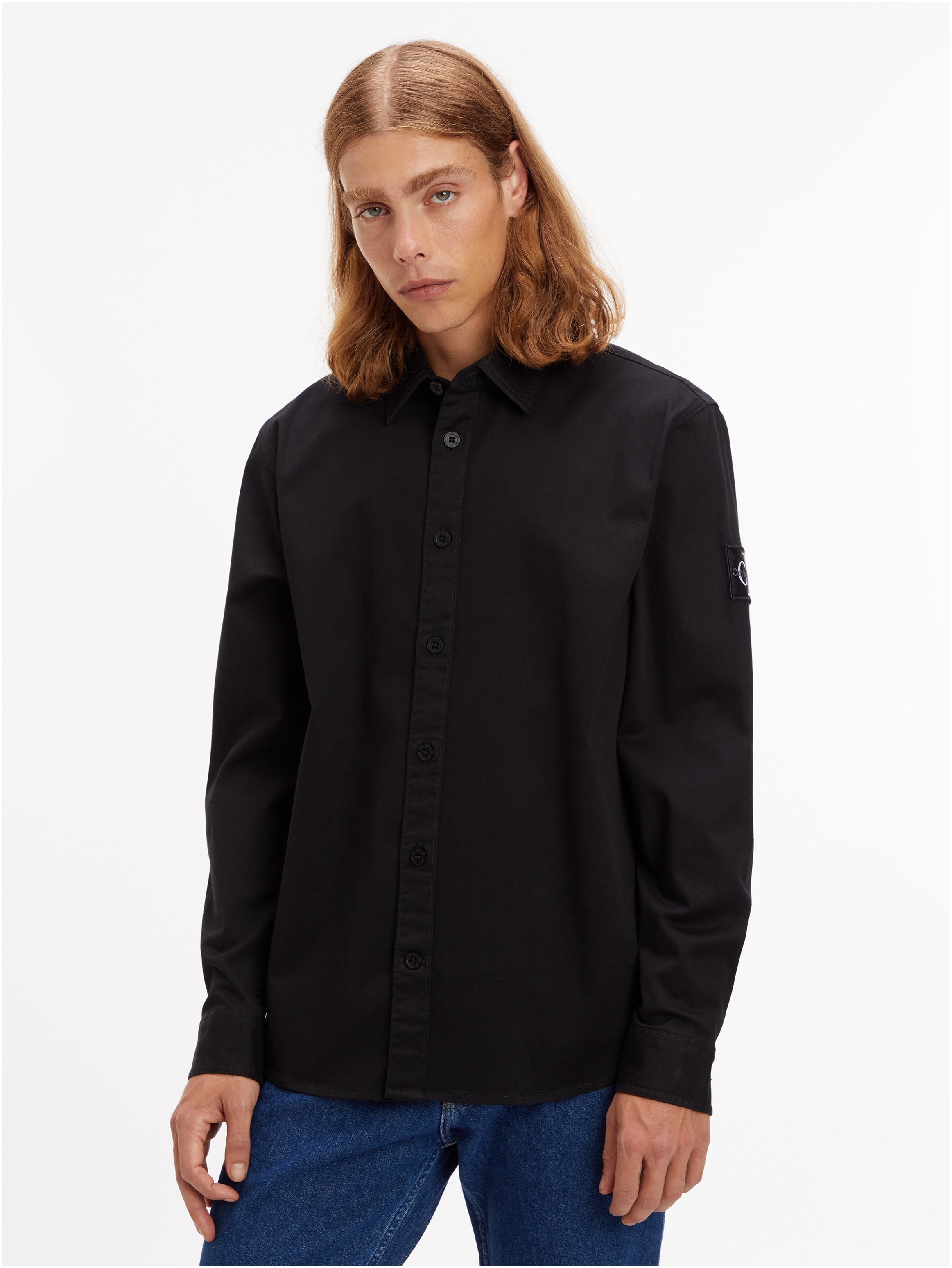 Calvin Klein Jeans Langarmhemd "MONOLOGO BADGE RELAXED SHIRT"