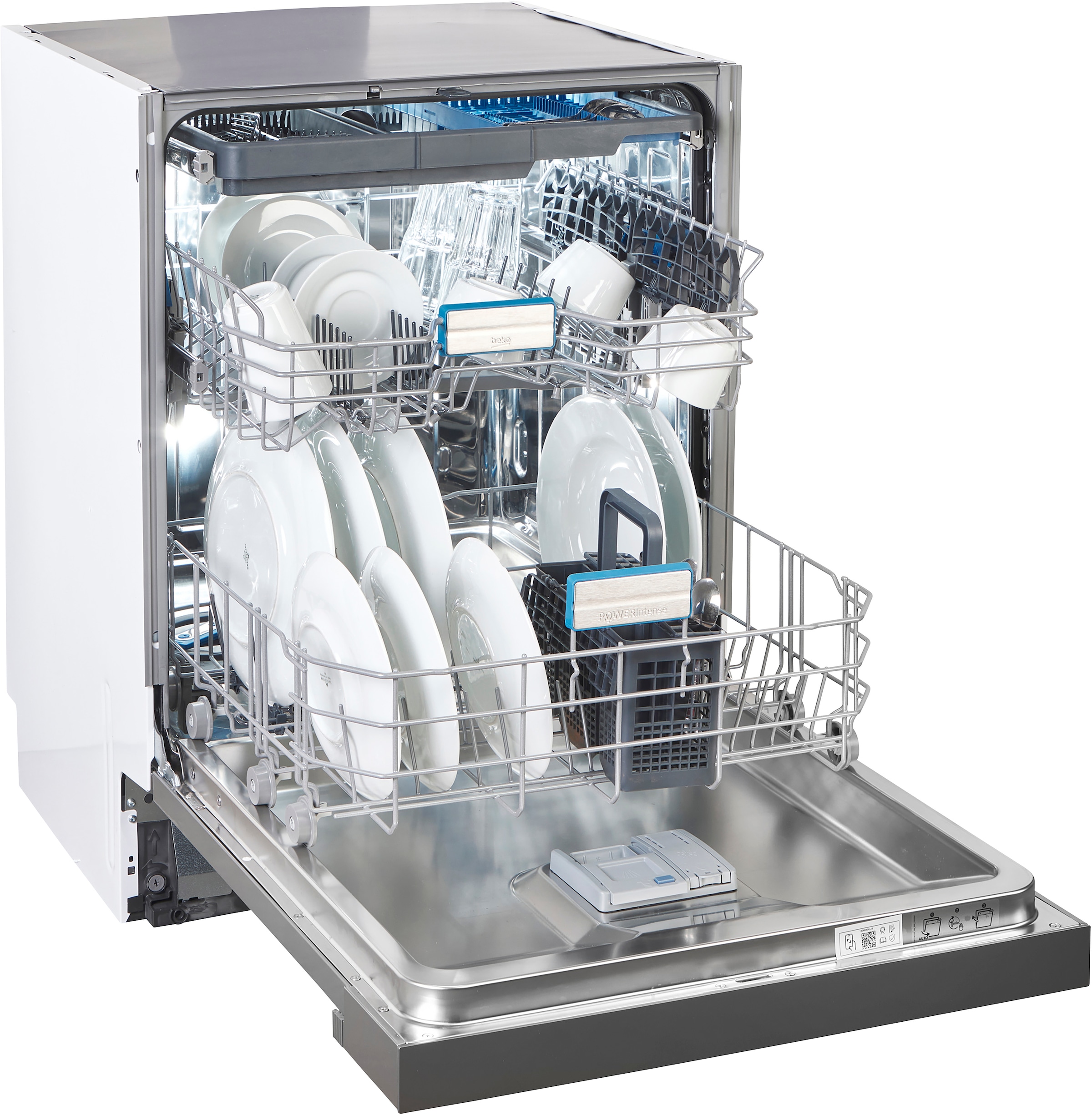 BEKO teilintegrierbarer Geschirrspüler »BDSN36462XP« 8,5 l 14 tlg. Maßgedecke Die PowerIntense-Technologie sorgt für herausragende Spülergebnisse