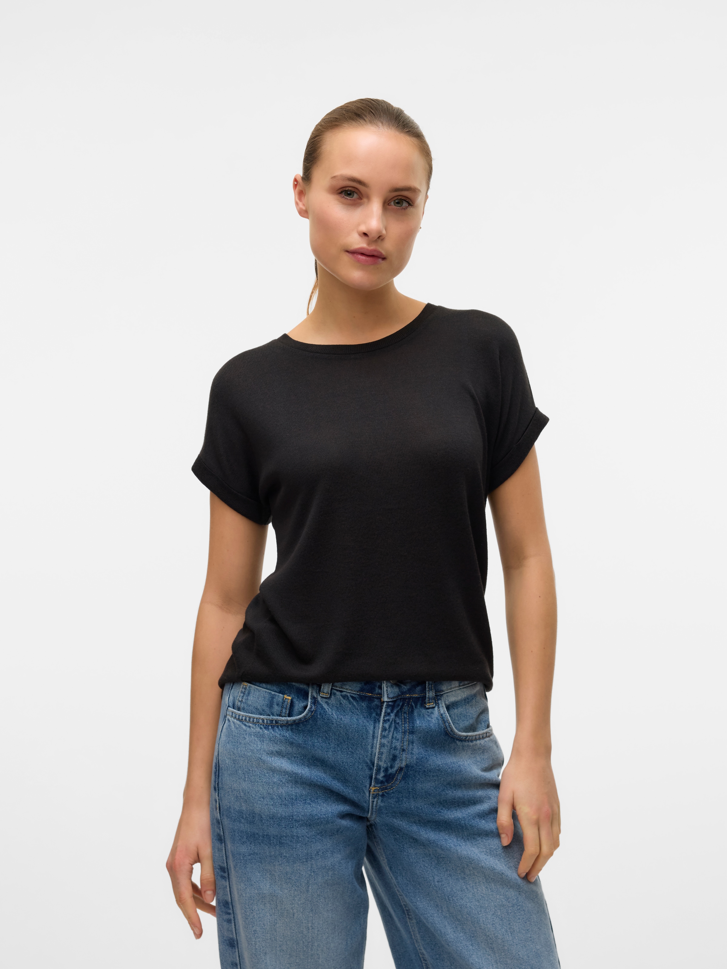 Vero Moda Kurzarmpullover "VMBRIANNA SS O-NECK PULLOVER BOO REP", mit Umsch günstig online kaufen