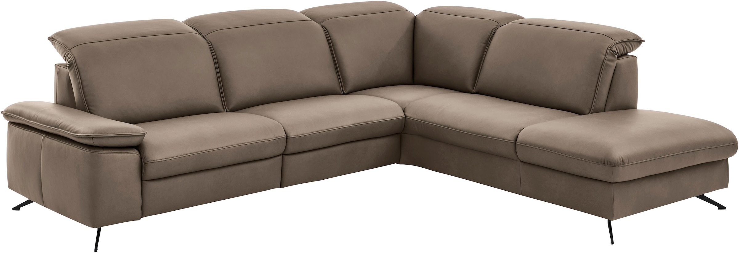 Die PlanBar Ecksofa »PN-EM20091, L-Form, Breite 297 cm« inkl. Kopfteilverstellung, optional elektr. Relaxfunktion u. Stauraum