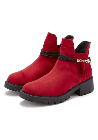 Chelseaboots, mit abnehmbarem Band und Chunky-Sohle, Ankle Boots, Stiefelette
