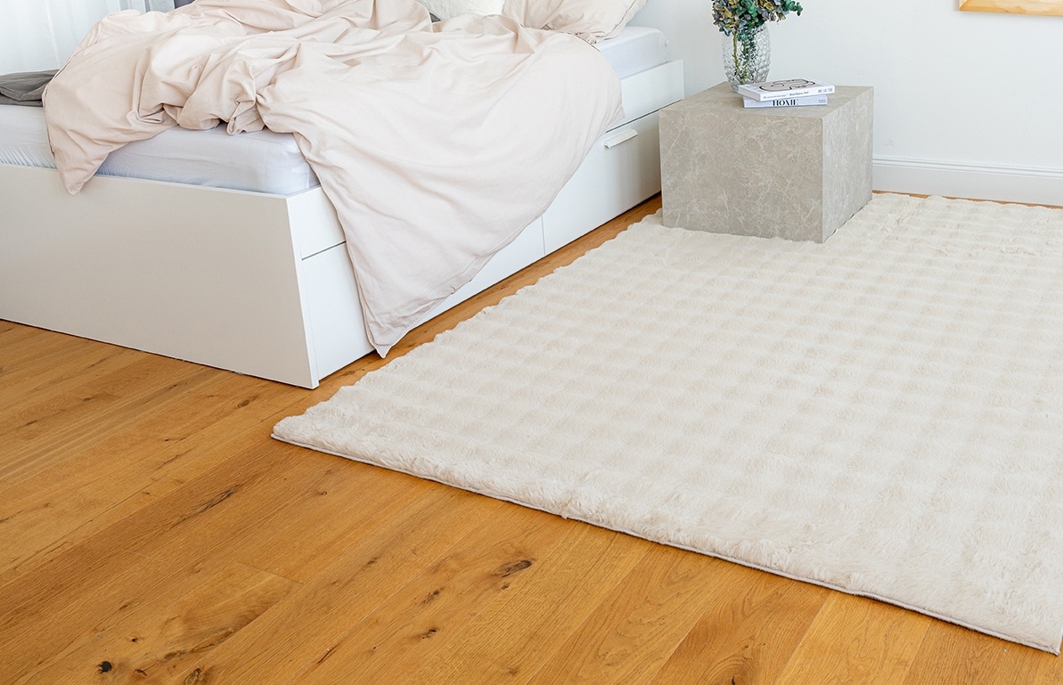 Teppich PADIRO, B:200cm H:30mm L:290cm, beige, Polyester, Wohnzimmer, Teppiche, "Hailey 125", Softtouch
