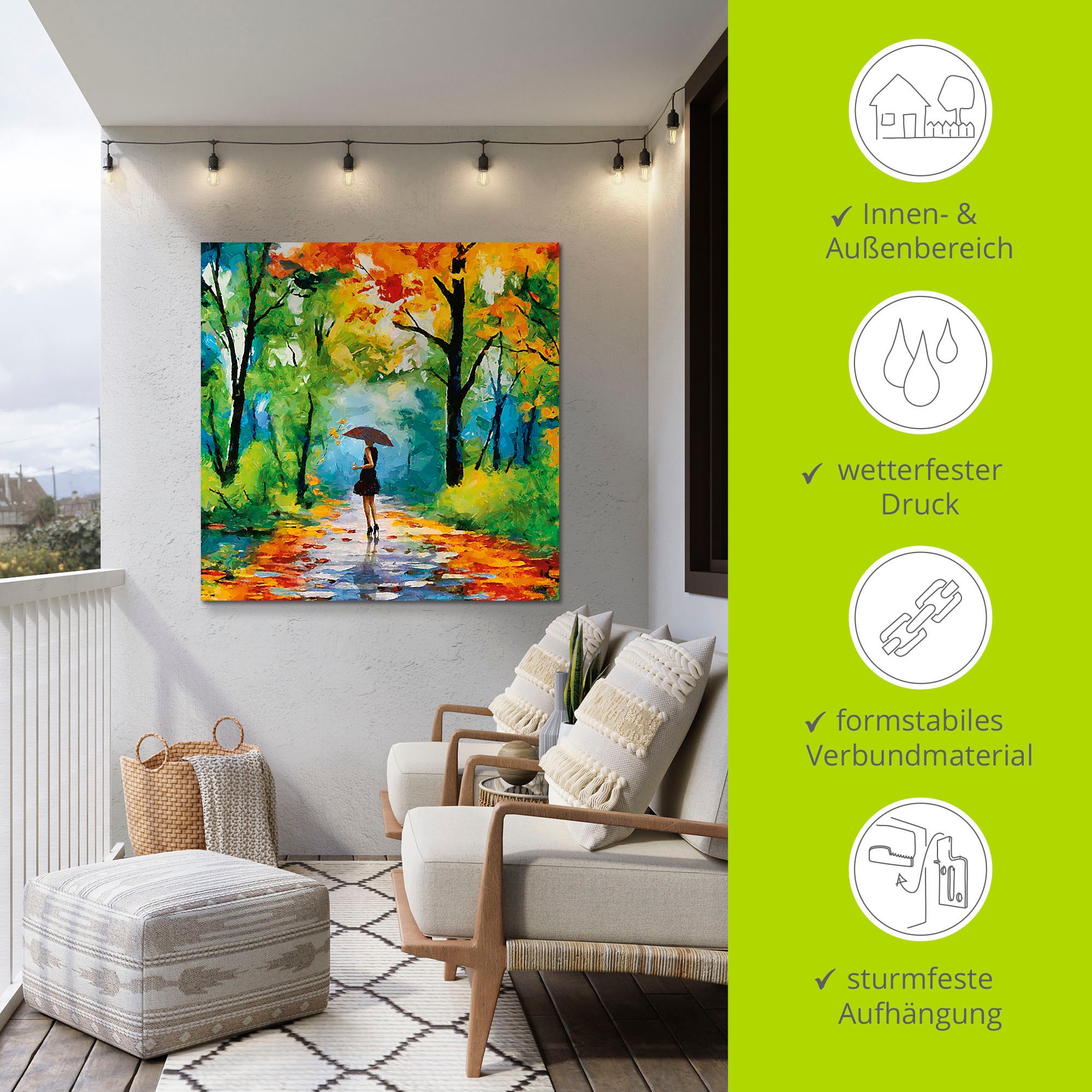 Artland Wandbild »Herbstlicher Spaziergang im Park«, Vier Jahreszeiten Bilder, (1 St.), als Alubild, Outdoorbild, Leinwandbild, Poster, Wandaufkleber
