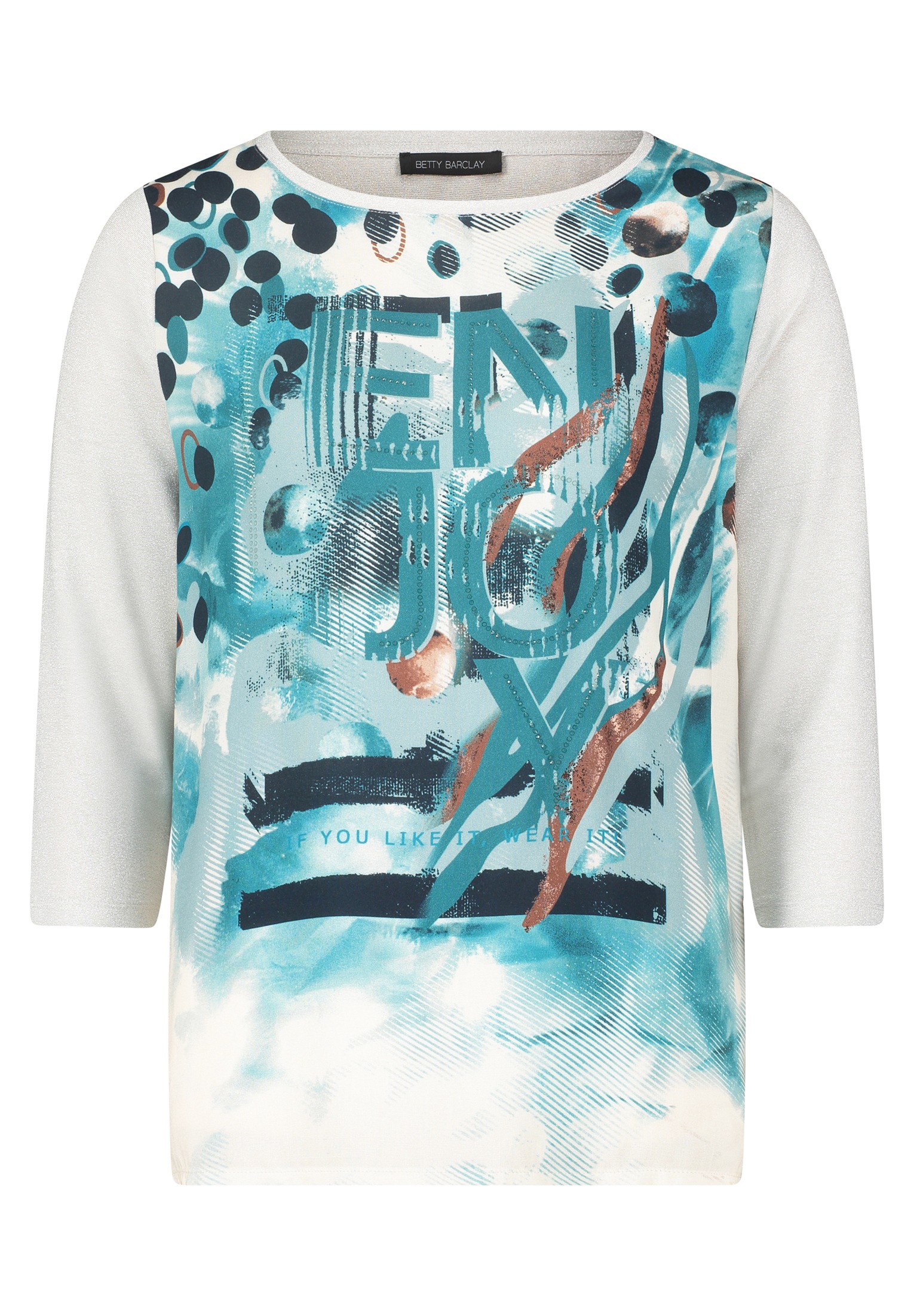 Betty Barclay 3/4-Arm-Shirt »Betty Barclay Damen Blusenshirt mit Aufdruck«, (1 tlg.), Glitzersteine