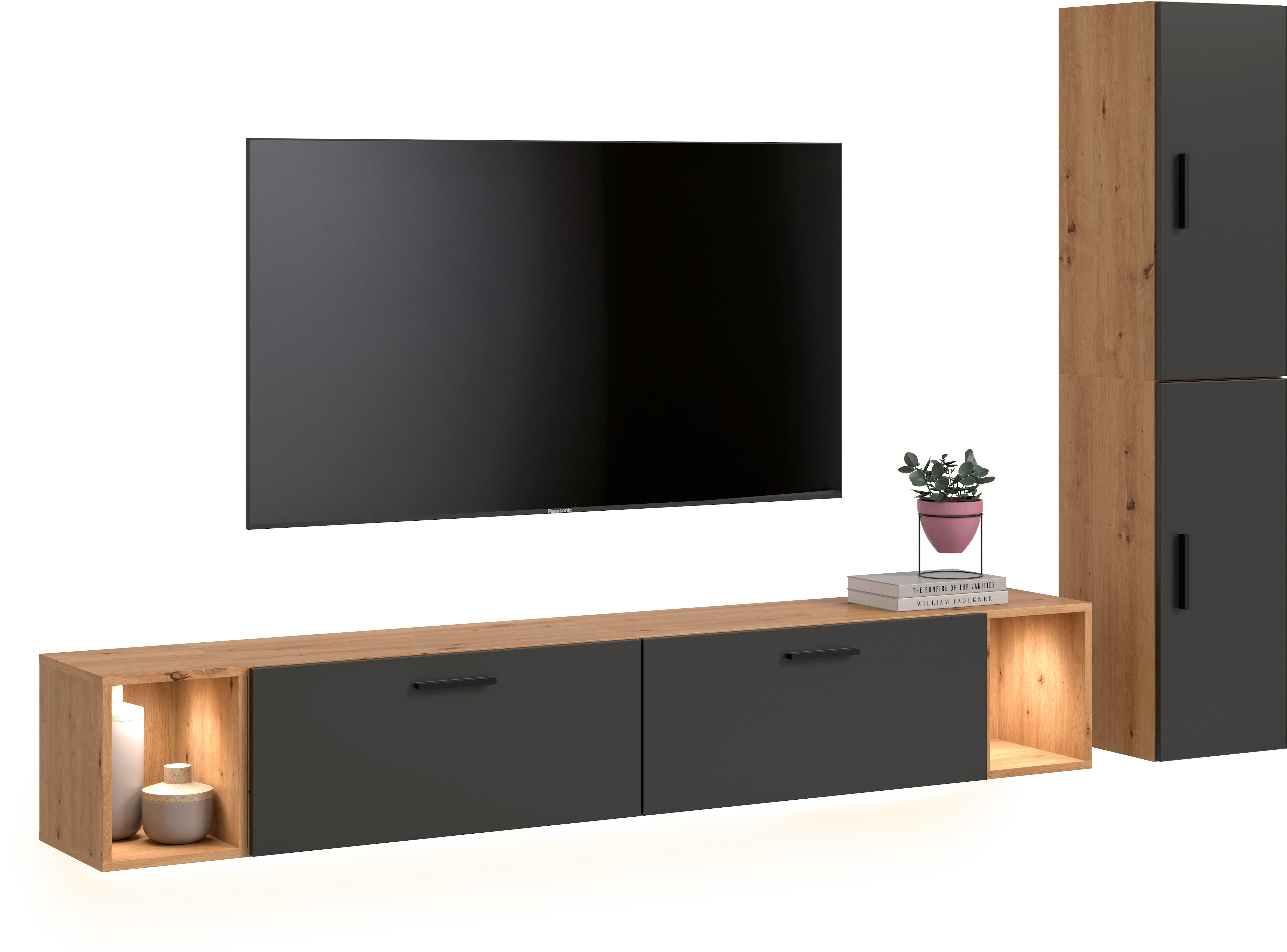 Home affaire Schrank-Set "ENESTE, 6-teilig, in verschiedenen Farben, individuell kombinierbar" verschiedenste Kombinationmöglichkeiten, stehend oder hängend, 2 Stk. tlg.