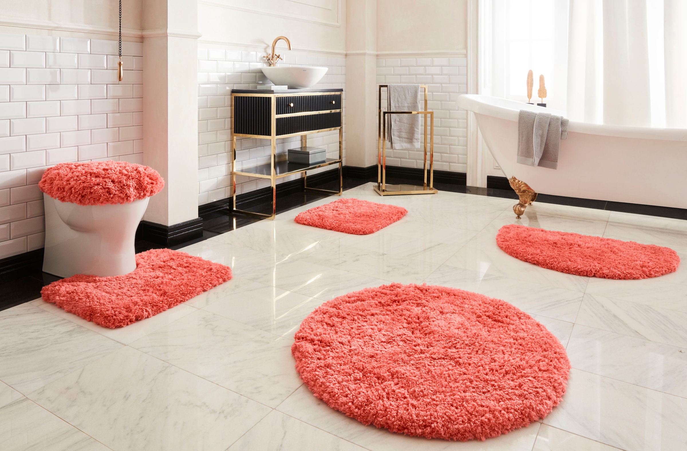 my home Badematte »Micro exclusiv, Badvorleger, Badezimmer Teppich« Höhe 55 mm rutschhemmend beschichtet fußbodenheizungsgeeignet | schnell trocknend | strapazierfähig Badteppich, Badematten auch als 3 teiliges Set & rund erhältlich