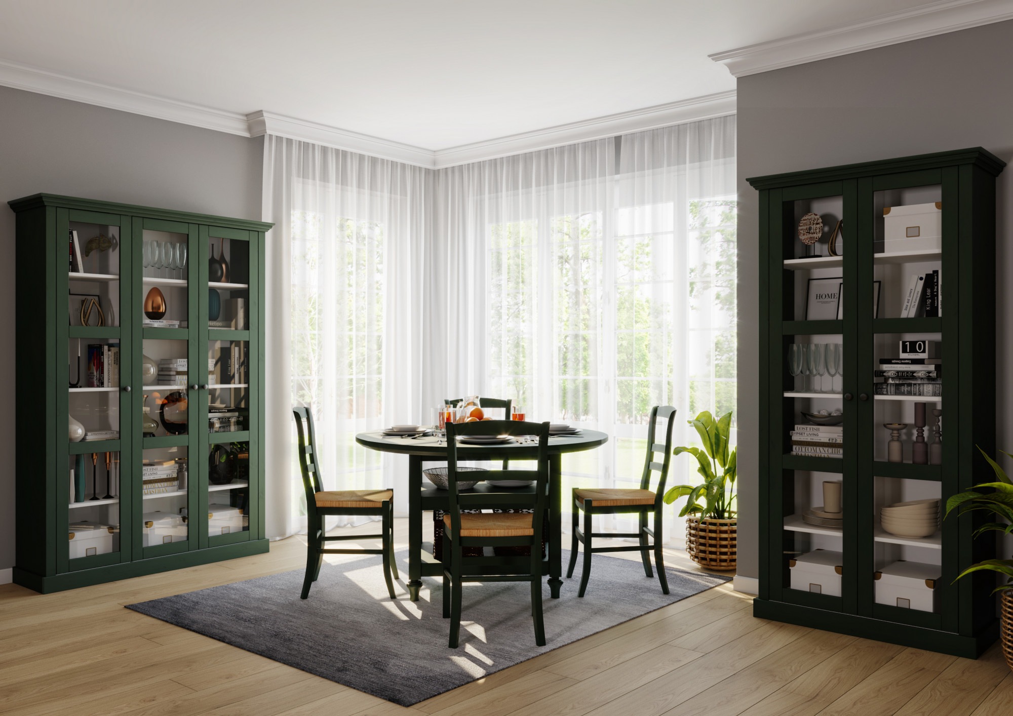 OTTO home Vitrine "Meliss" aus massiver Kiefer, mit viel Stauraum günstig online kaufen