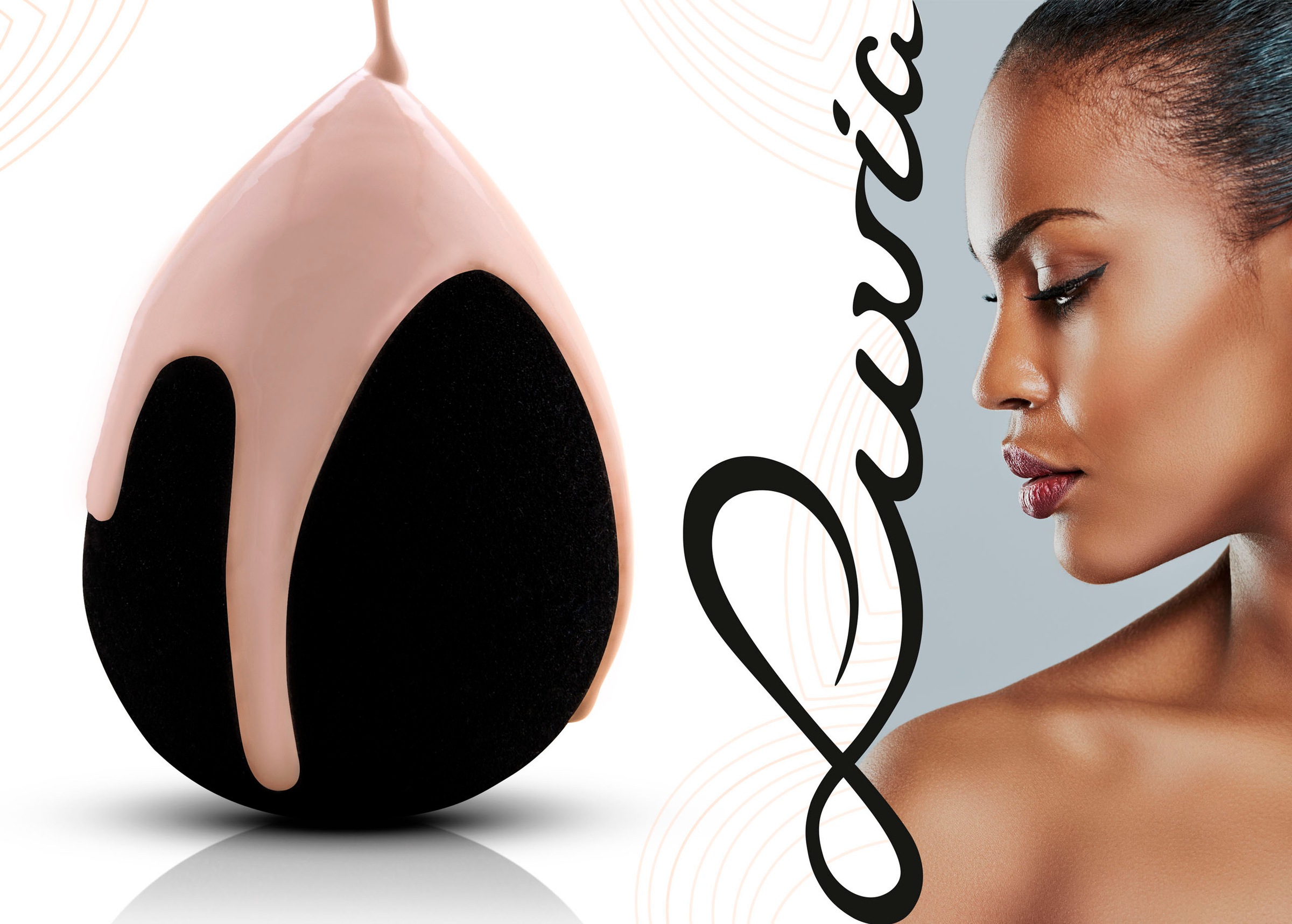 Luvia Cosmetics Make-up Schwamm »Make-up Blending Sponge Set-Black«, (2 tlg.), Ultraweiche Oberfläche für ein makelloses und gleichmäßiges Finish.
