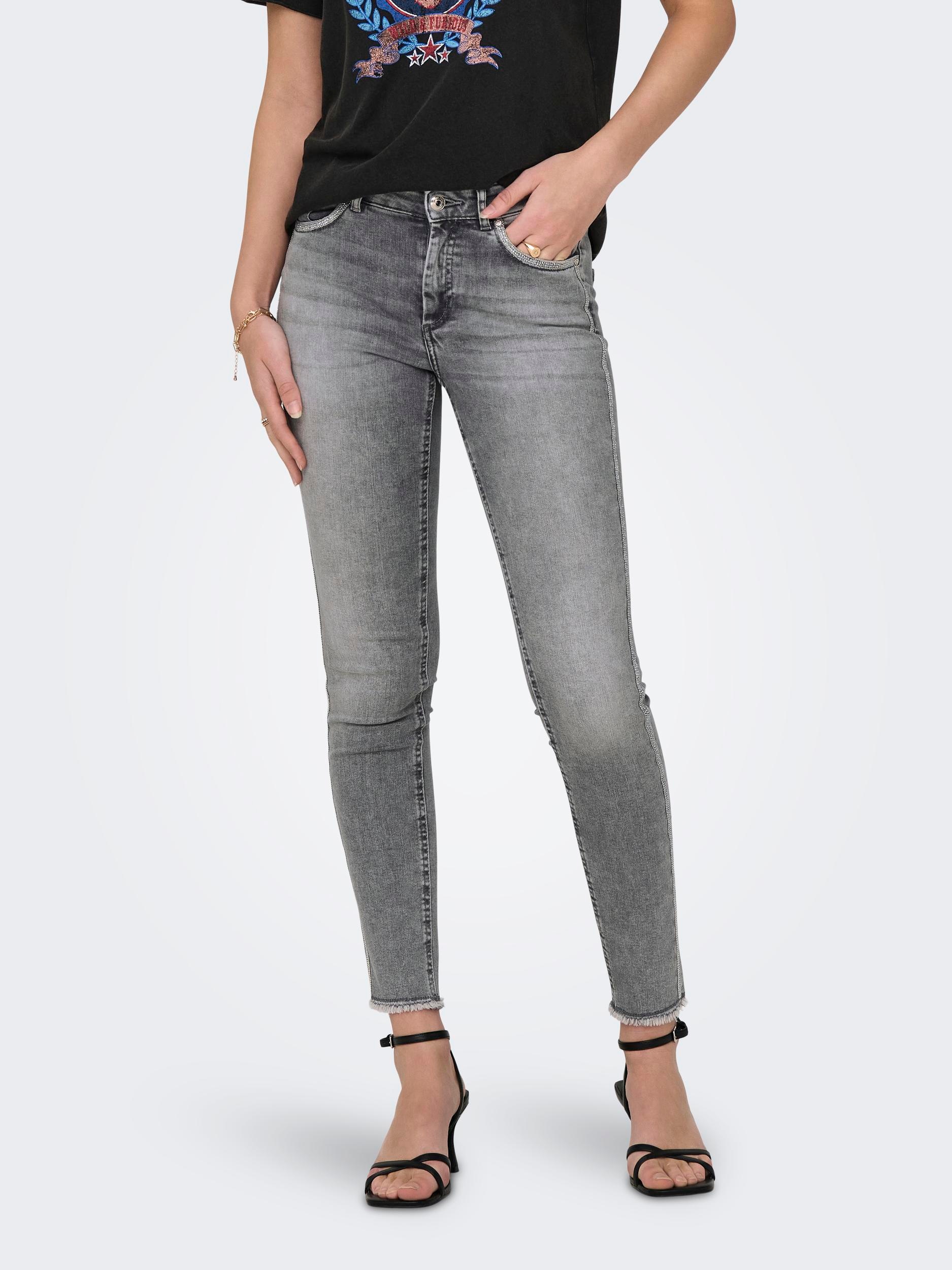 Skinny-fit-Jeans »ONLBLUSH MW SKINNY DECO ANK RW REA0918«