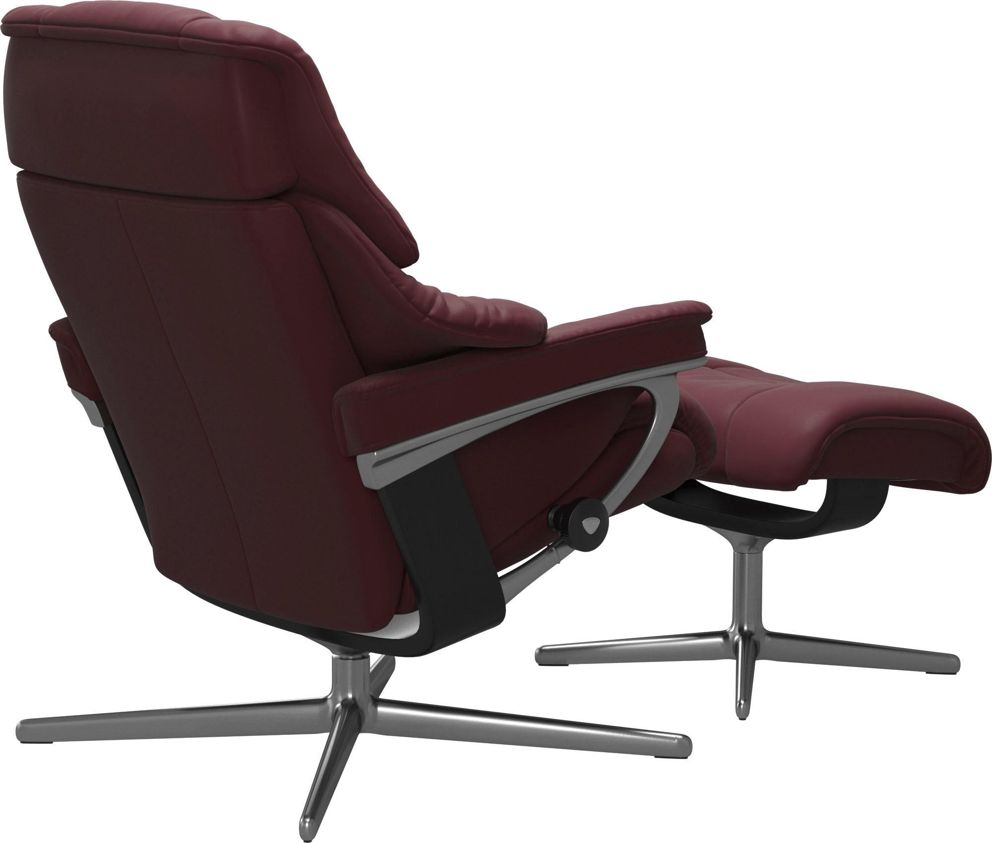 Stressless® Relaxsessel »Reno«, (Set, Relaxsessel mit Hocker), mit Hocker, mit Cross Base, Größe S, M & L, Holzakzent Schwarz