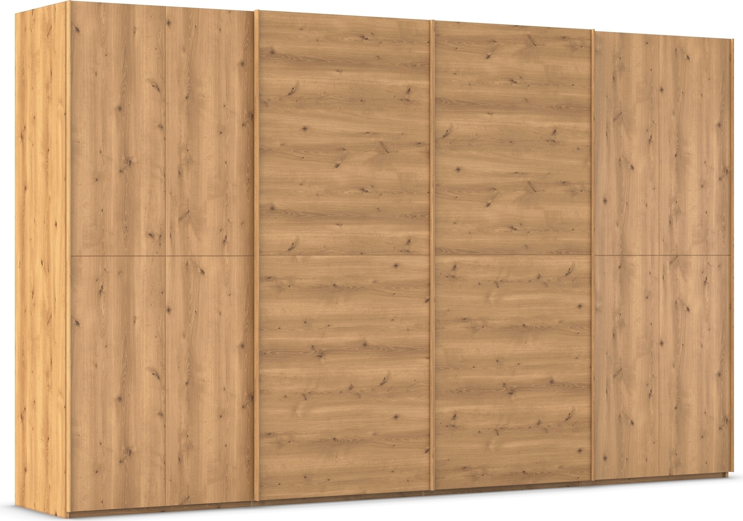 rauch Schwebetürenschrank "Kleiderschrank Schrank Garderobe Schlafzimmerschrank SCALE-WOOD" senkrecht geteilte Türen in robuster massiver Asteiche MADE IN GERMANY