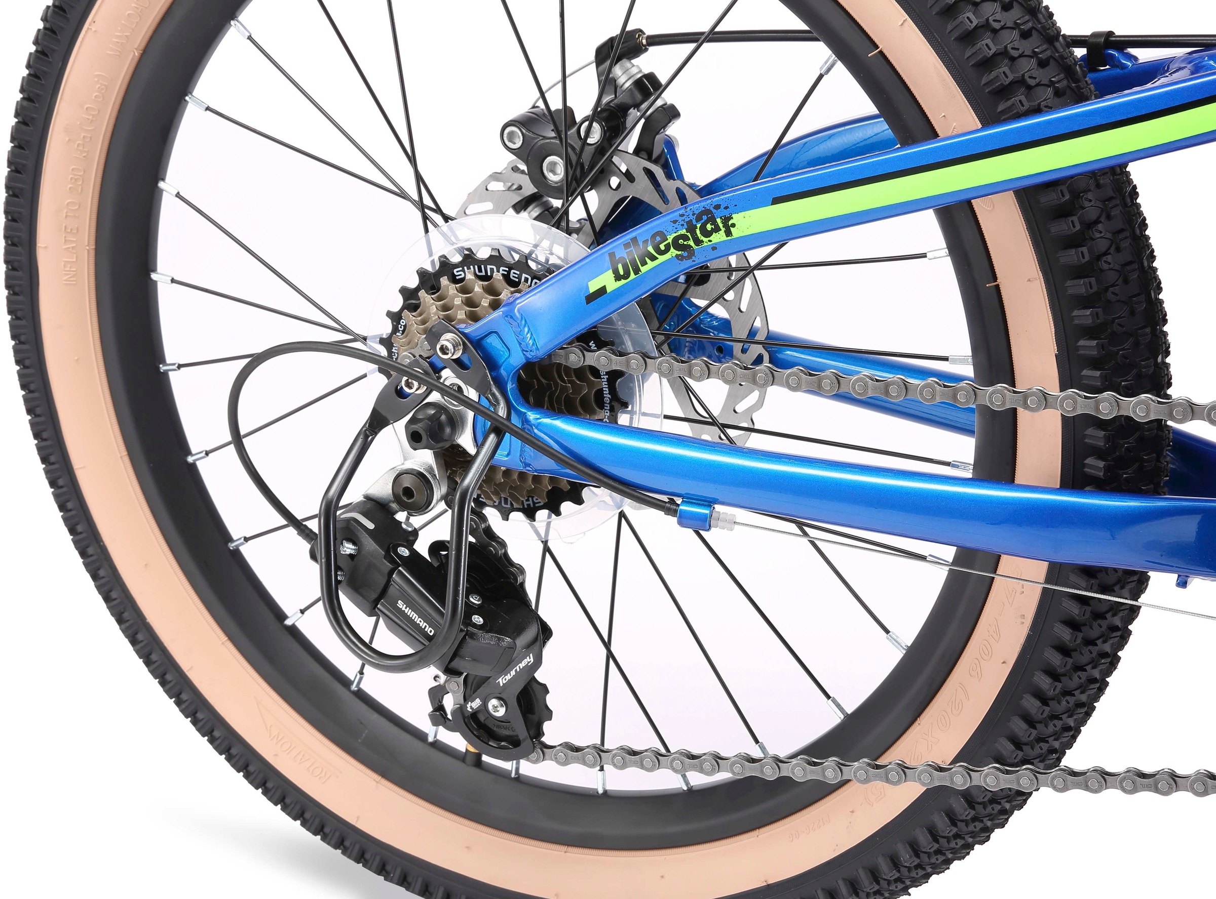 Bikestar Jugendfahrrad, 7 Gang, Shimano, RD-TY300 Schaltwerk, Kettenschaltung