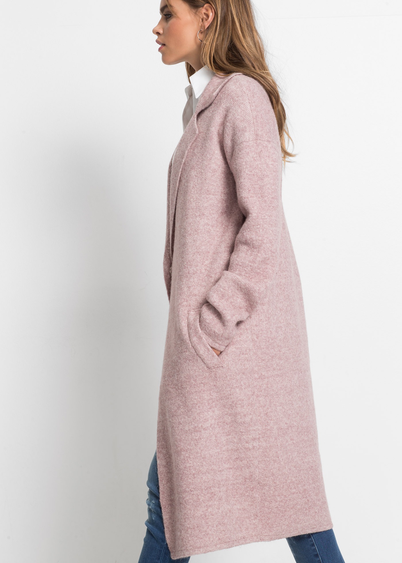 bonprix Strickmantel "Langer Strickmantel im Loose Fit" weiches Material, O günstig online kaufen