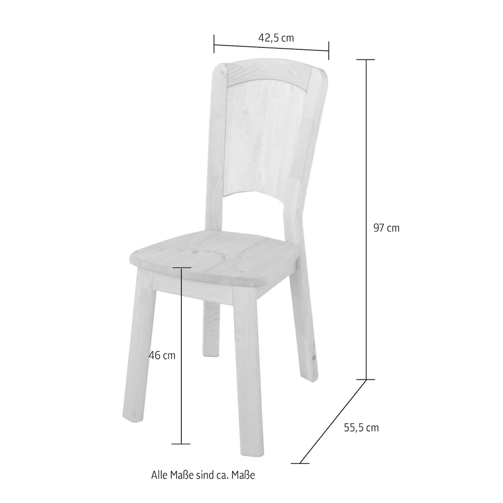 Wohnglücklich by Infantil 4-Fußstuhl »Holzstuhl, Esszimmerstuhl Küchenstuhl Kiefer massiv, Landhausstil«
