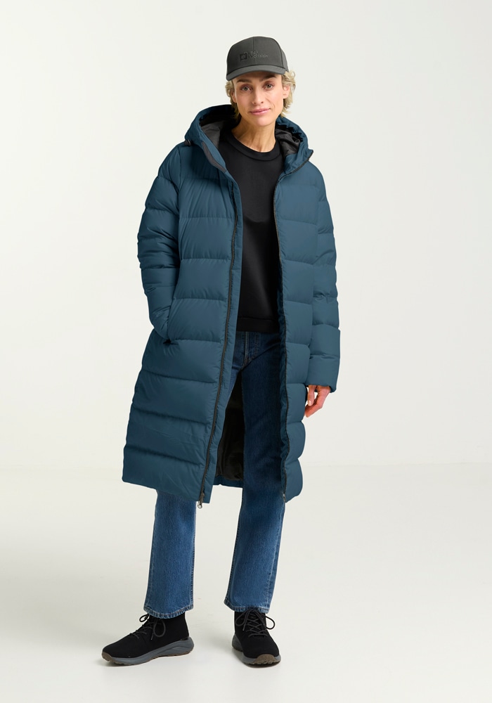 Jack Wolfskin Daunenmantel "FROZEN PALACE COAT W RDS" mit wärmender Daunenfüllung aus Entendaune und Federn, winddicht