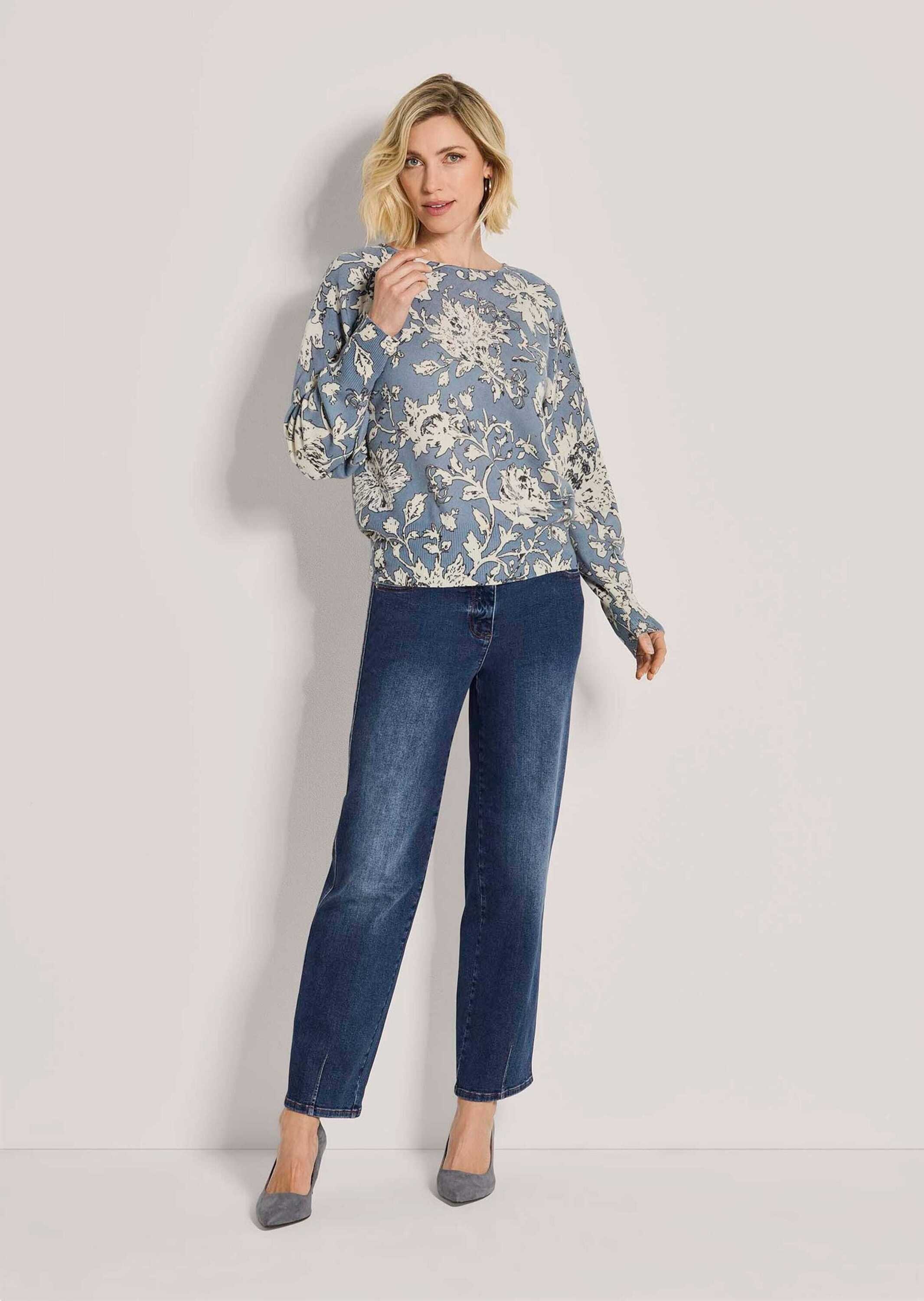MADELEINE Longpullover »Pullover Kaschmirpullover mit Blütenmuster«