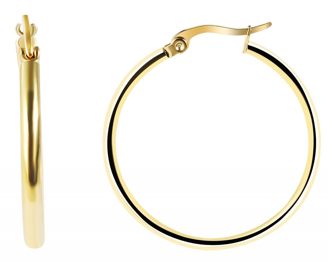 Paar Creolen ADELIA´S "Damen Creolen aus poliertem Edelstahl", gold, Ohrringe, Damen, Damen, Edelstahl 7
