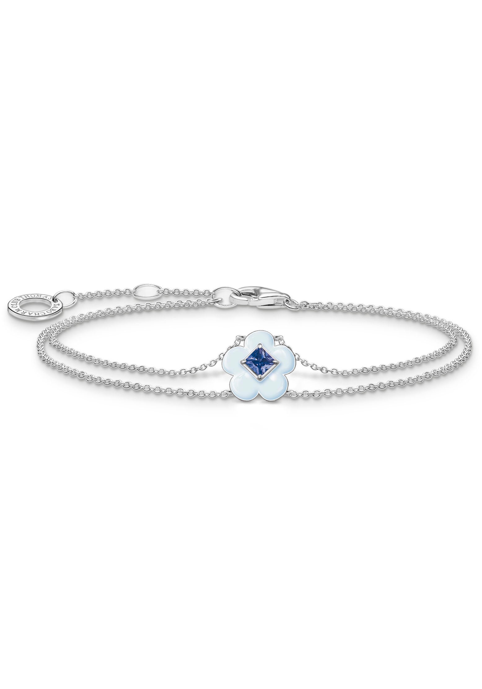 THOMAS SABO Armband »Blume mit blauem Stein, A2093-496-1-L19V«, mit  Glas-Keramik Stein für bestellen | BAUR