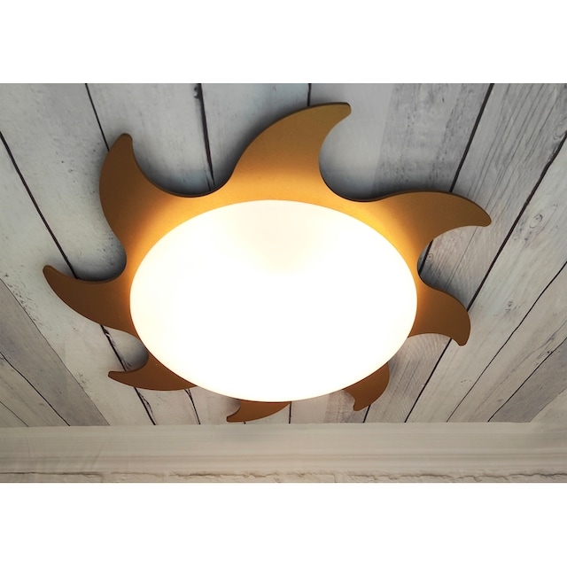 niermann Deckenleuchte »Deckenschale Sonne, gold«, 1 flammig-flammig, E27  Fassung für einfachen Leuchtmittelwechsel | BAUR