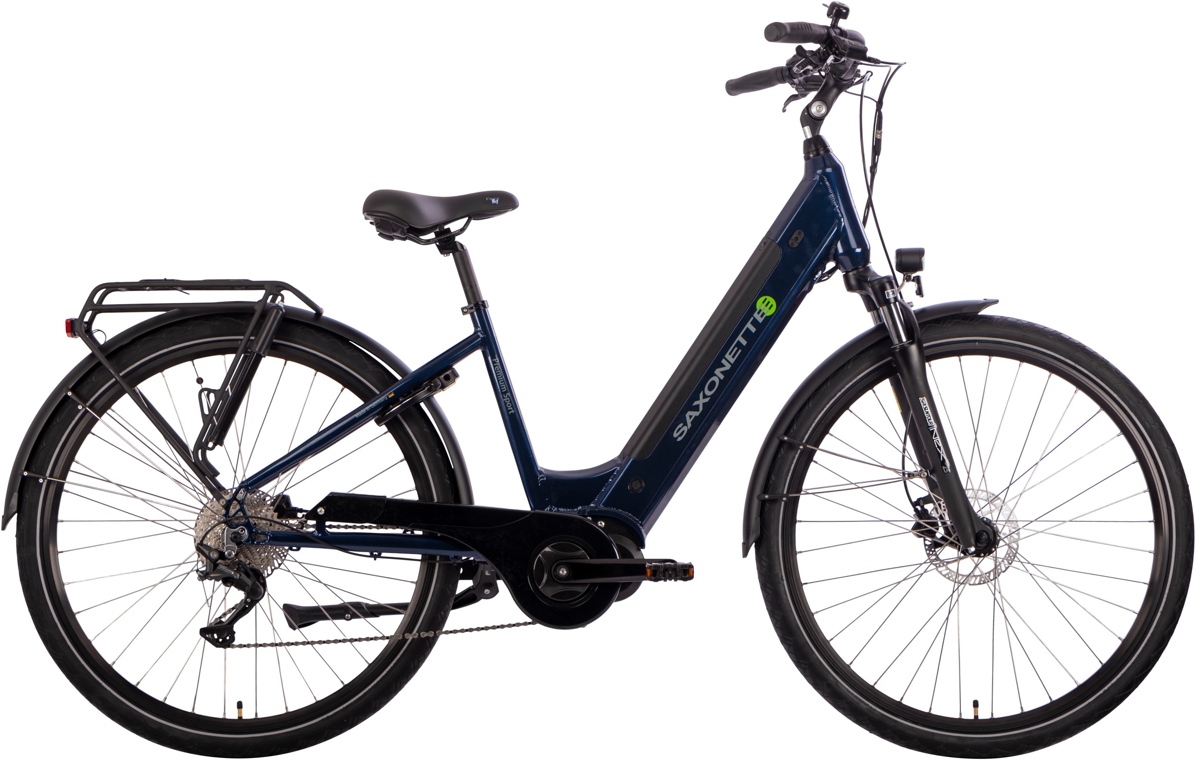 SAXONETTE E-Bike "Premium Sport (Wave)", 10 Gang, Mittelmotor 250 W, Pedelec, Elektrofahrrad für Damen u. Herren