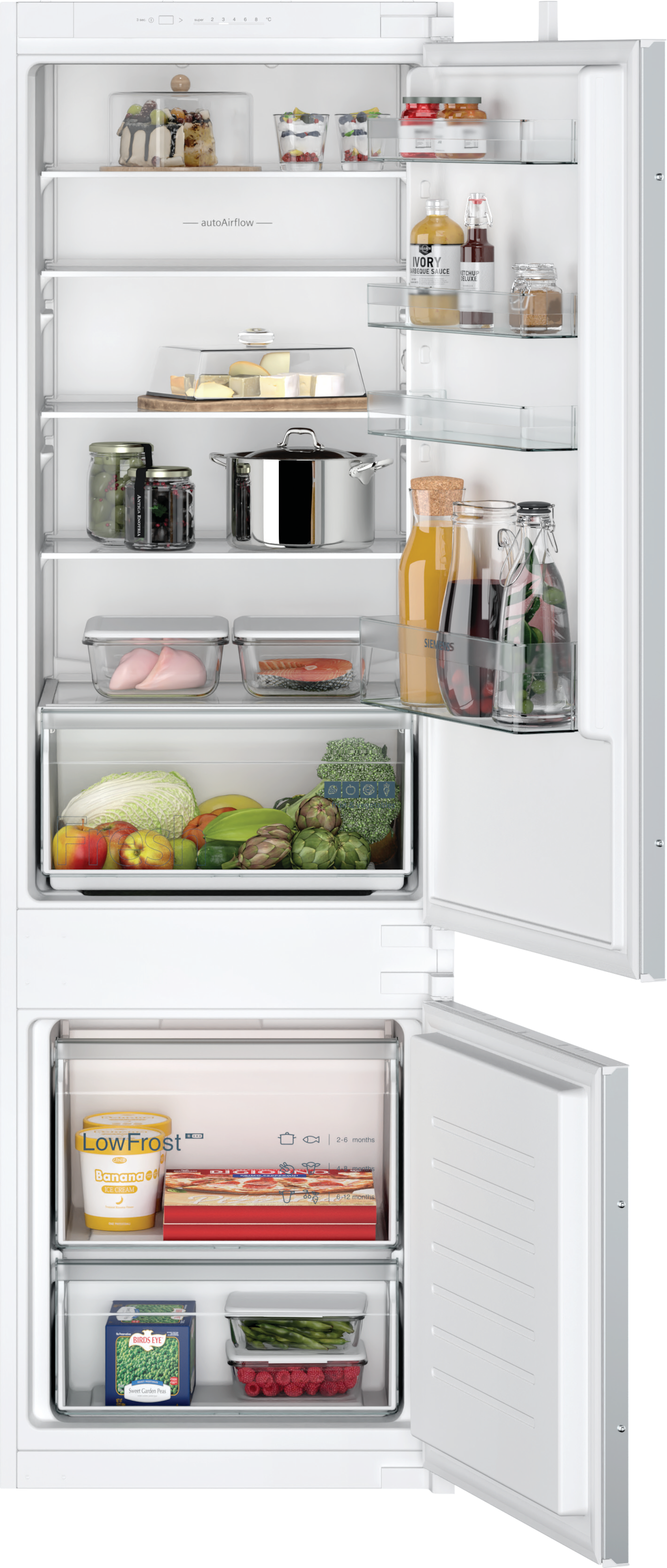 SIEMENS Einbaukühlgefrierkombination iQ100 "KI87VNSE0" 177,2 cm hoch 54,1 c günstig online kaufen