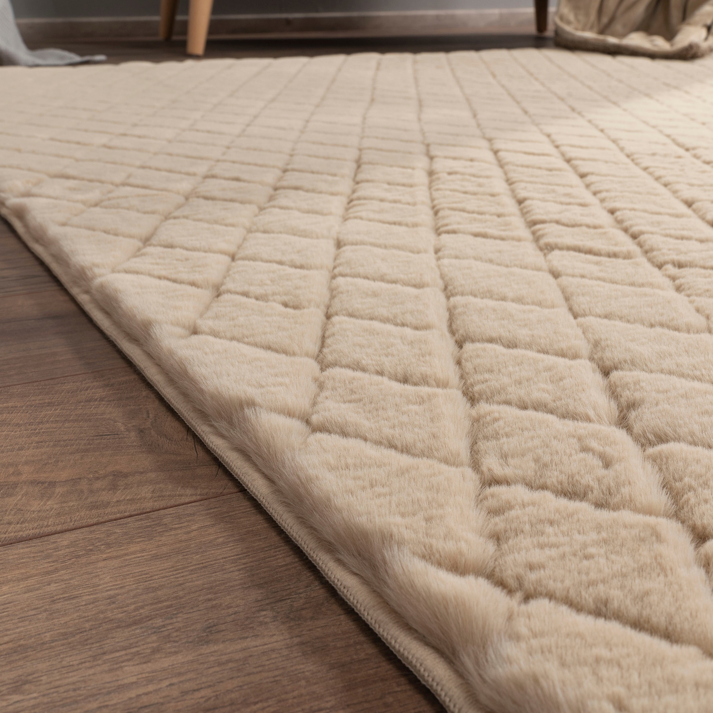 Paco Home Hochflor-Teppich »Arnheim 742«, rechteckig, 26 mm Höhe, Uni Farben, Rauten Muster, besonders weich, Hoch-Tief Effekt
