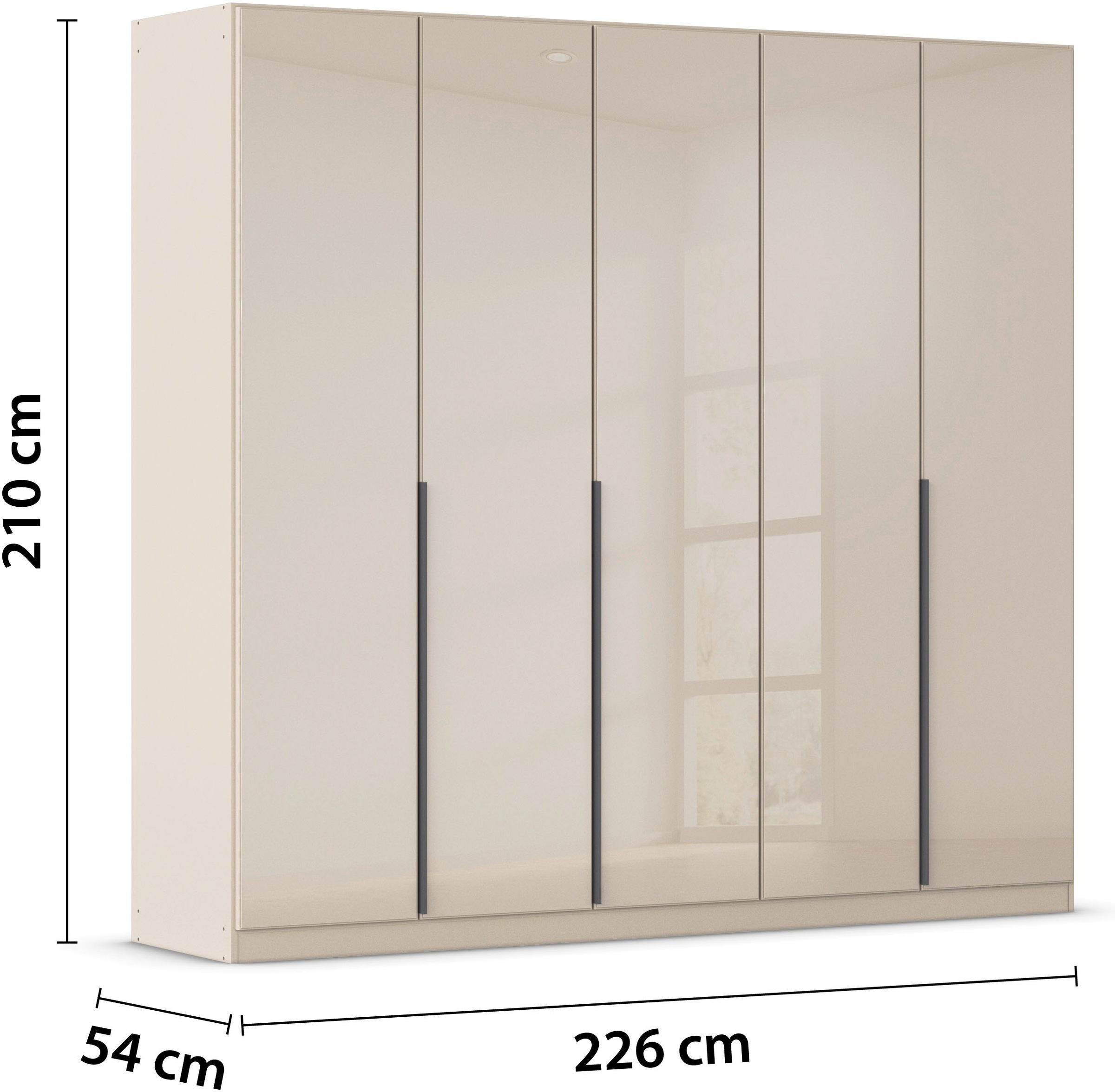 rauch Drehtürenschrank »Kleiderschrank Kleiderschränke Schrank Garderobe AGORDO mit Glasfront«, (in zwei Griff-Farben), durchdachte Innenausstattung, in 6 Breiten und 2 Höhen MADE IN GERMANY