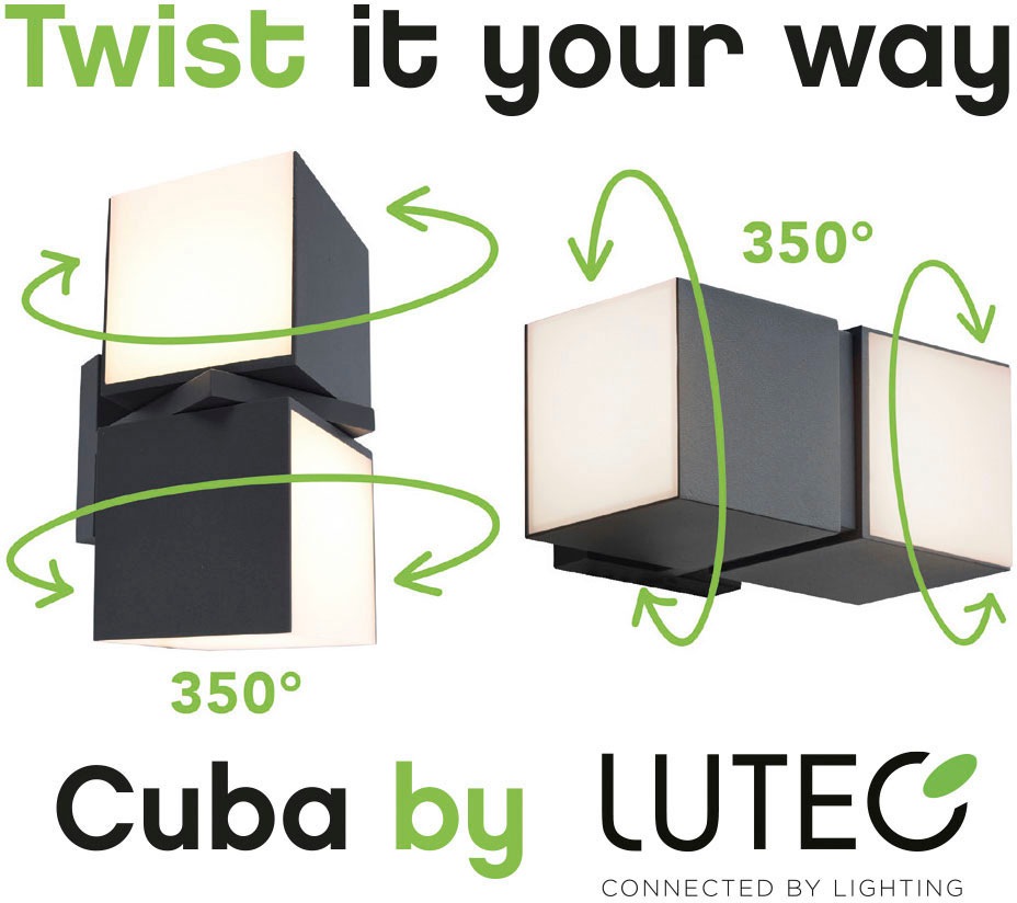 LUTEC LED Außen-Wandleuchte »CUBA«, drehbar