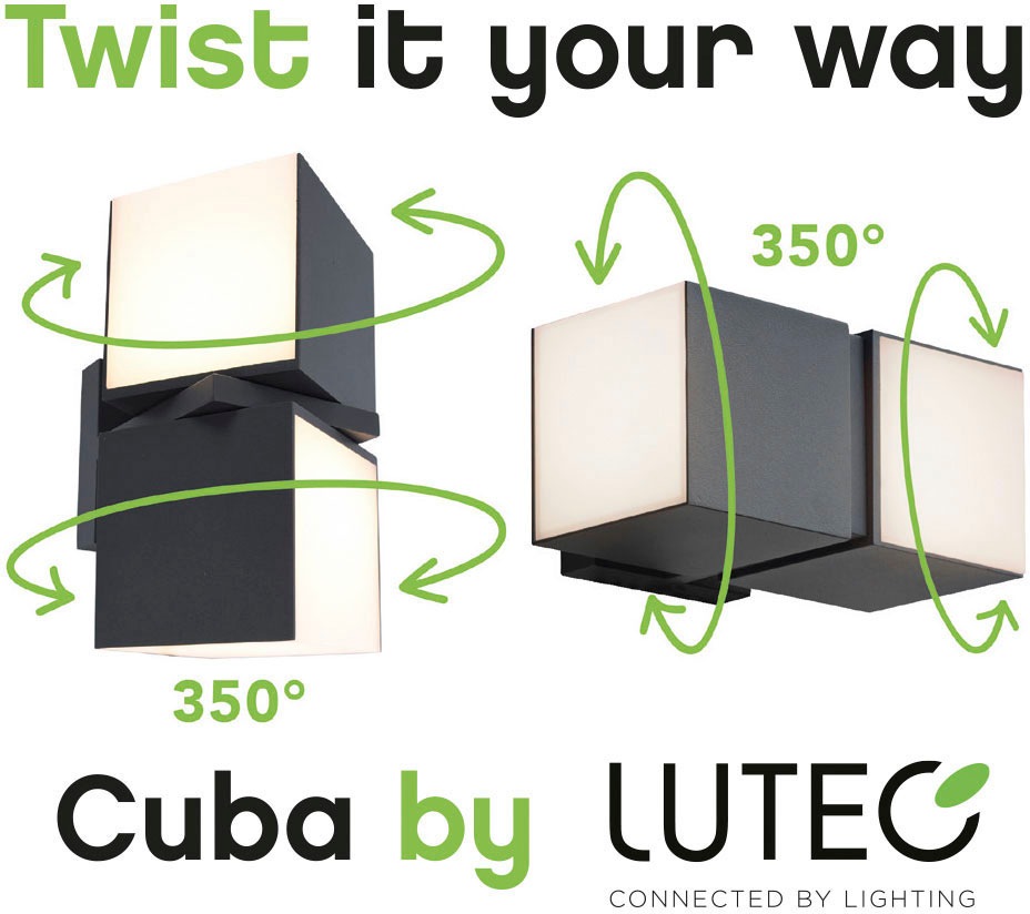 LUTEC LED Außen-Wandleuchte »CUBA«, Leuchtmittel LED-Modul | LED fest integriert, drehbar