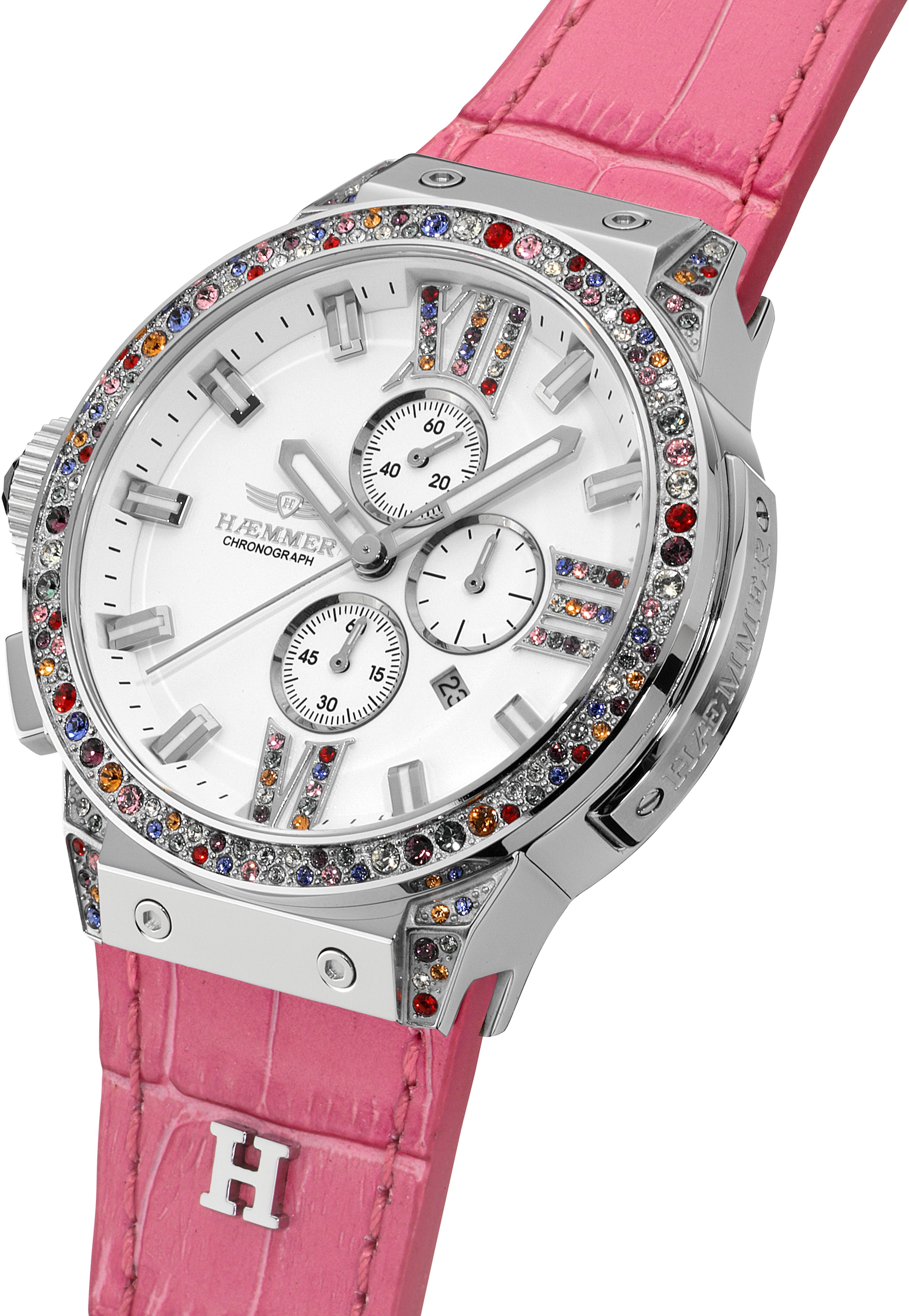 HAEMMER GERMANY Chronograph »EMINENT«, Quarzuhr, Armbanduhr, Damenuhr, analog, Tag, Stoppfunktion