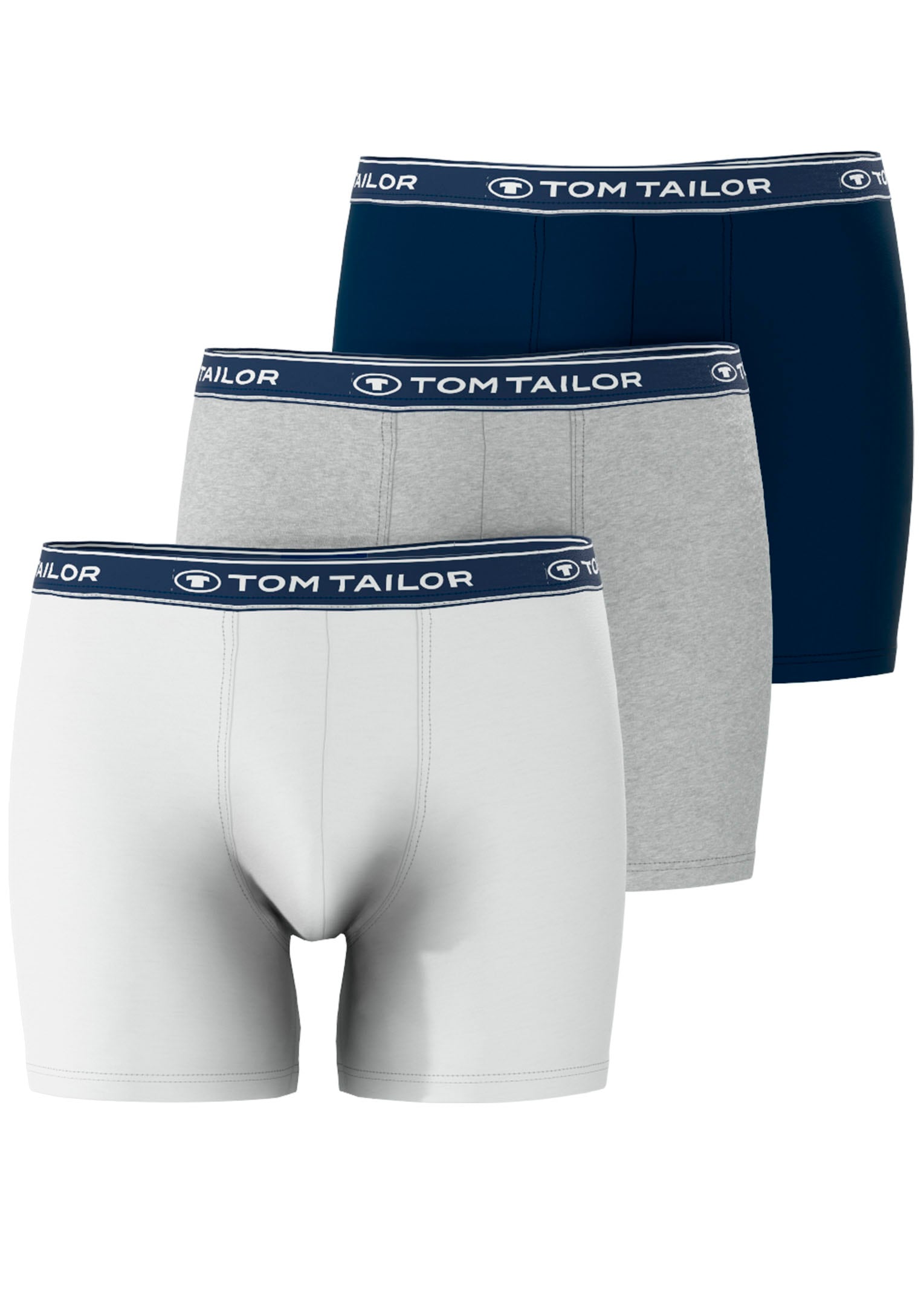 TOM TAILOR "Buffer" bequem, basic, eng, atmungsaktiv, Logobund, Baumwollmix