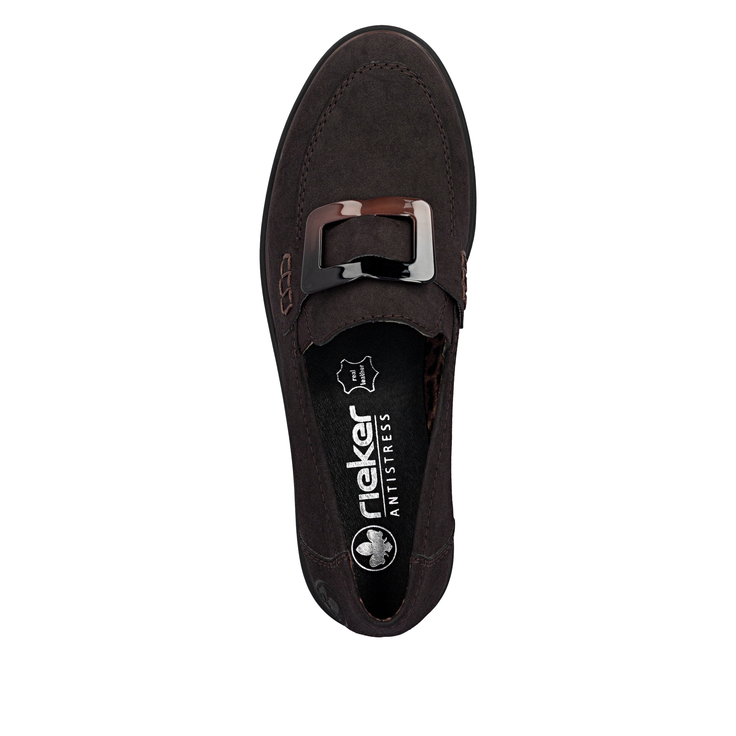 Rieker Loafer  Slipper, Schlupfschuh, Halbschuh mit großer Zierspange