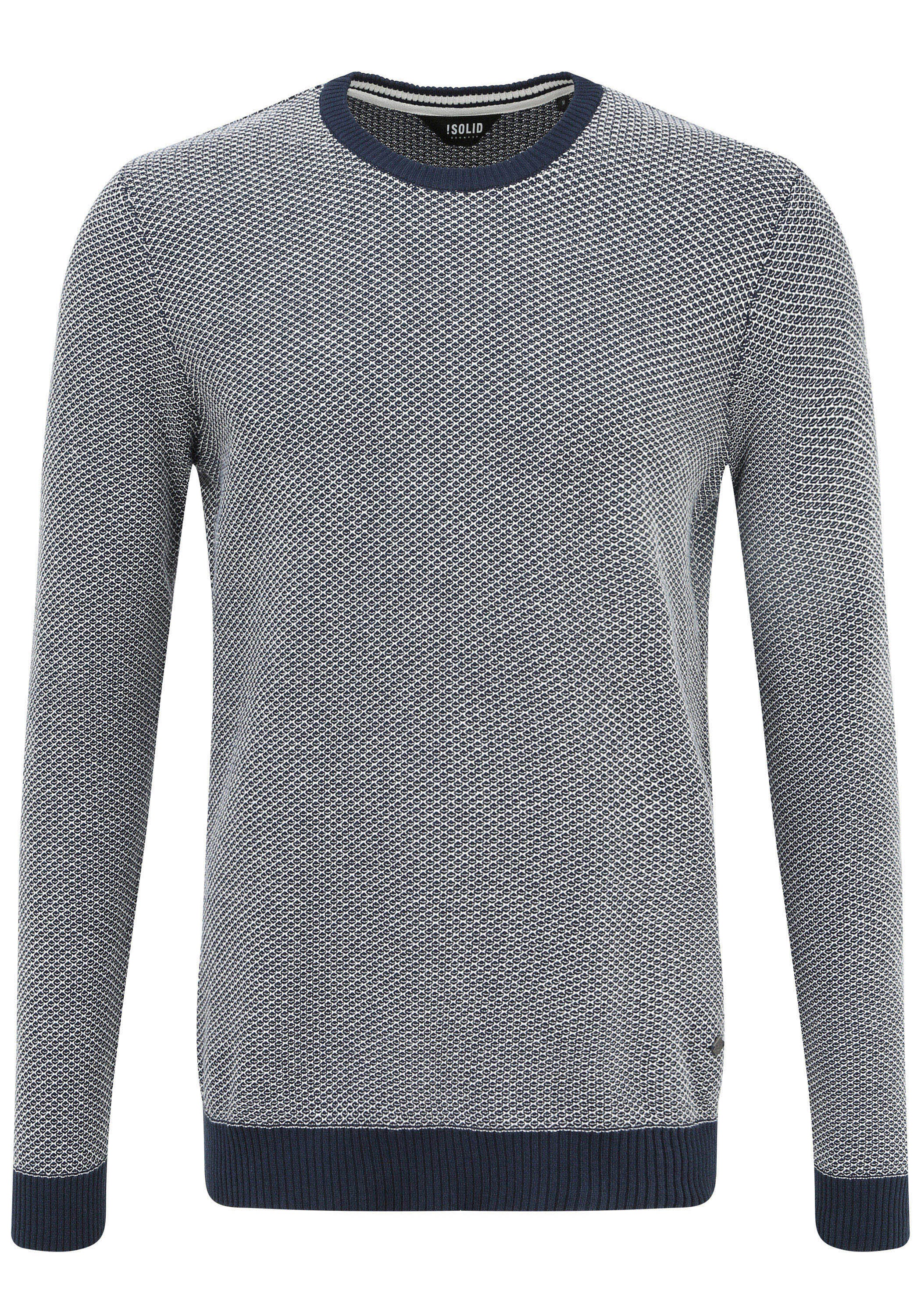 SOLID Herren Strickfleece-Pullover "Strickpullover SDDumon", blau, Gr. XXL, Obermaterial: 100% Baumwolle CO., Pullover
