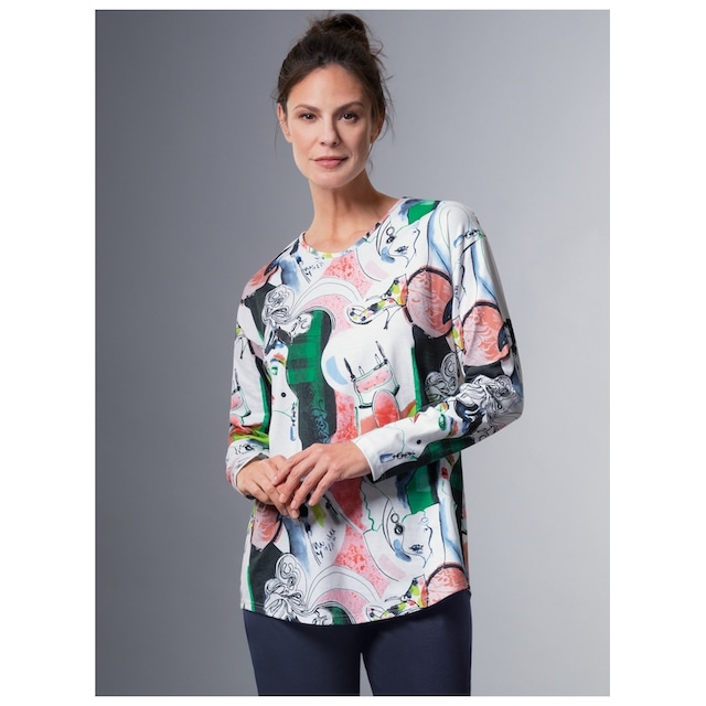 Trigema Schlafanzug »TRIGEMA Schlafanzug Oberteil Langarm mit abstraktem  Print« kaufen | BAUR