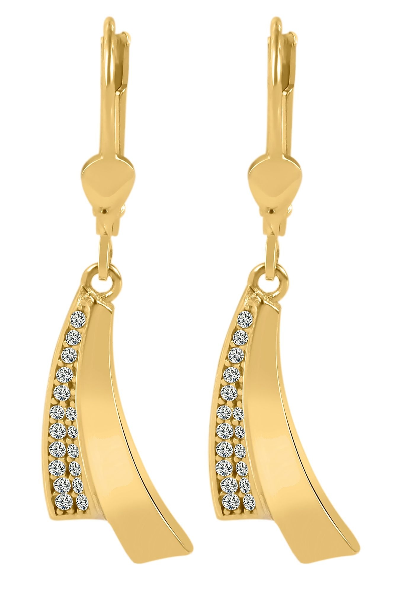 Adelia´s Paar Ohrhänger "Damen Ohrringe – Ohrhänger aus 375 Gold mit Zirkon günstig online kaufen