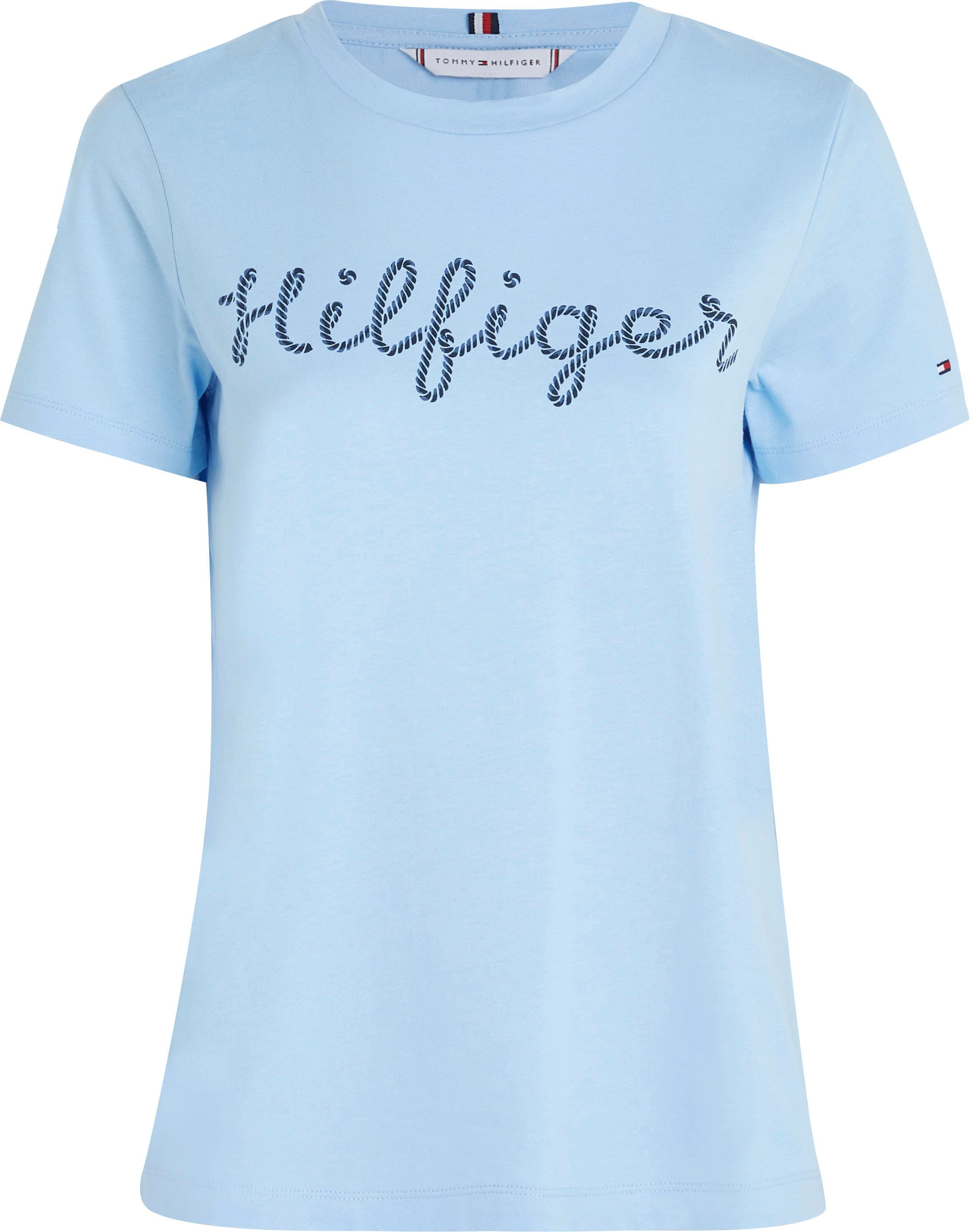 Tommy Hilfiger T-Shirt »REG ROPE PUFF PRINT C-NK SS«, mit großem Tommy  Hilfiger Logoschriftzug auf der Brust für bestellen | BAUR | T-Shirts