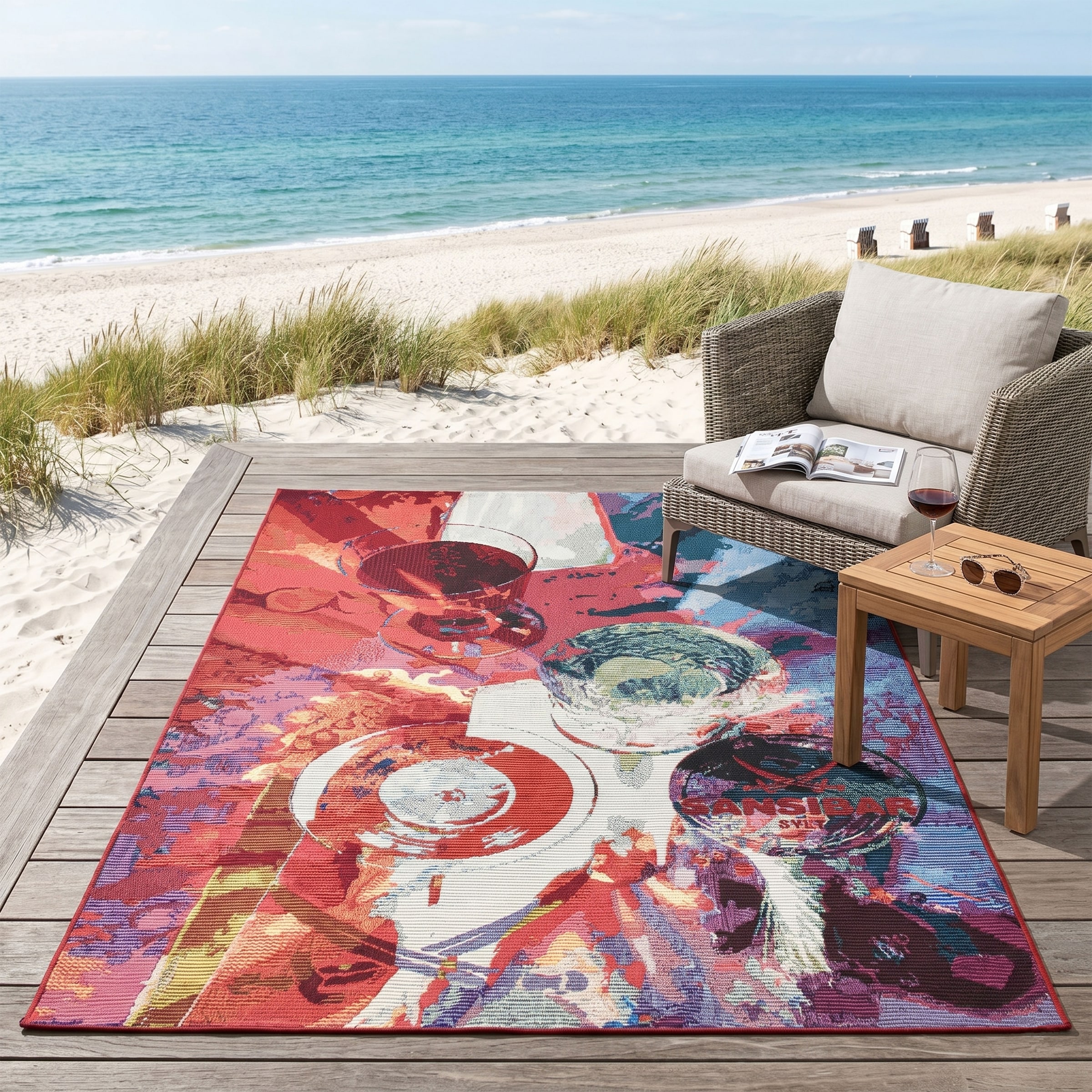 Sansibar Teppich "Rantum-Beach SA-026" rechteckig 5 mm Höhe Flachgewebe, modernes Design, In- und Outdoor geeignet