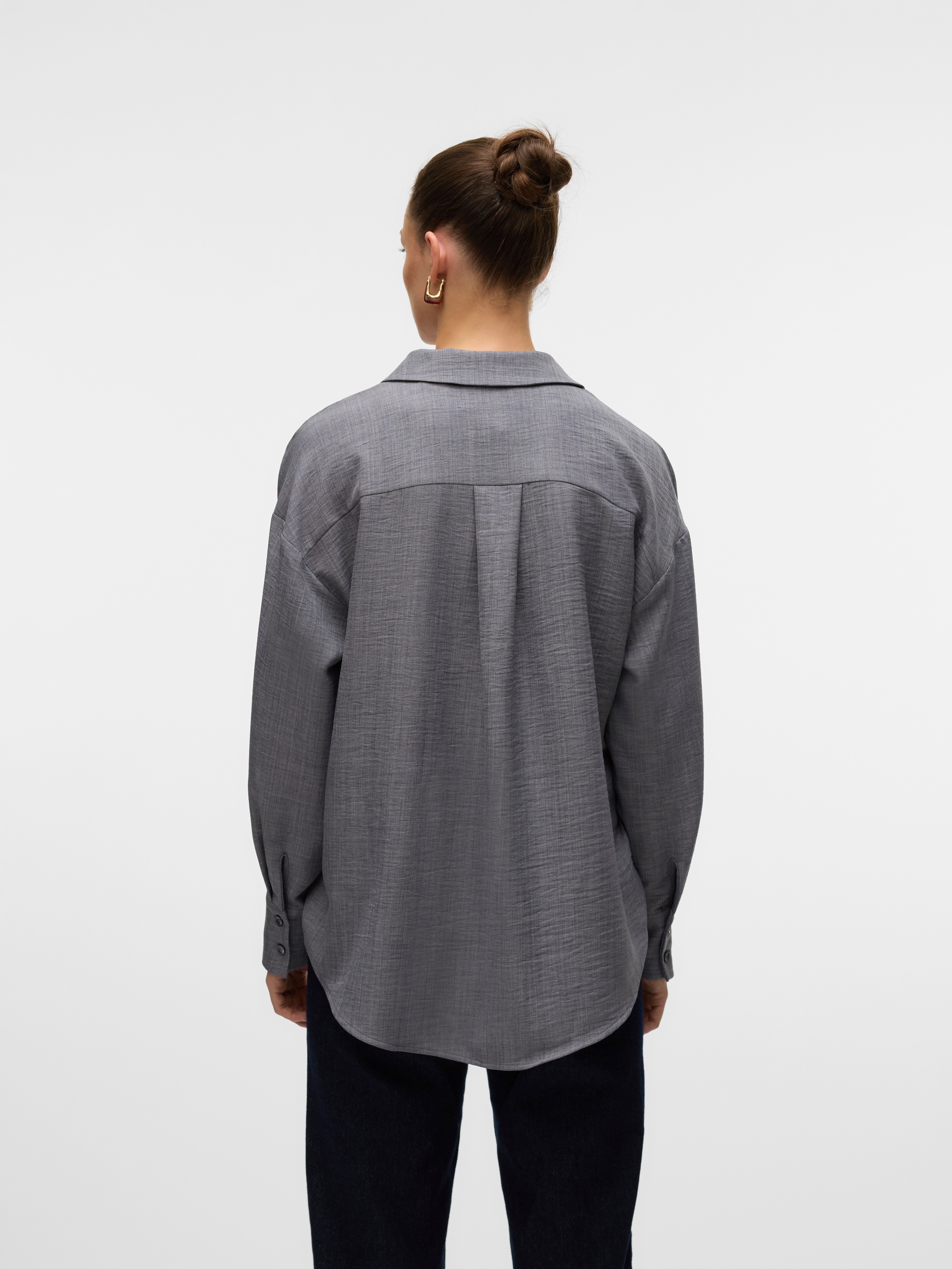 Thumbnail - Vero Moda Langarmbluse "VMMELANEY QUEENY LS SHIRT WVN NOOS" Kunstfaser, loose fit