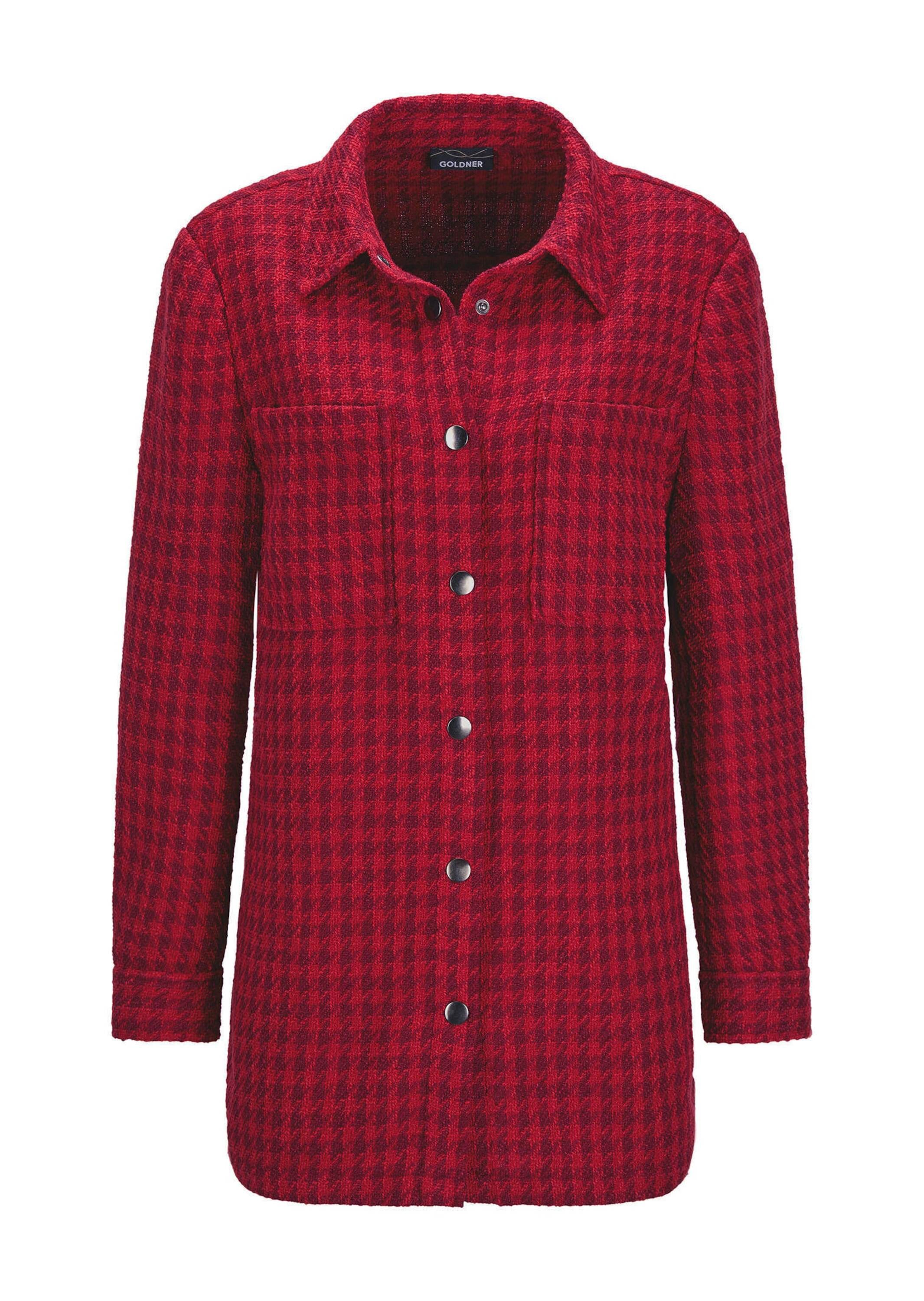 GOLDNER Kurzjacke "Lässige Longjacke mit Pepitamuster" Pepitamuster günstig online kaufen