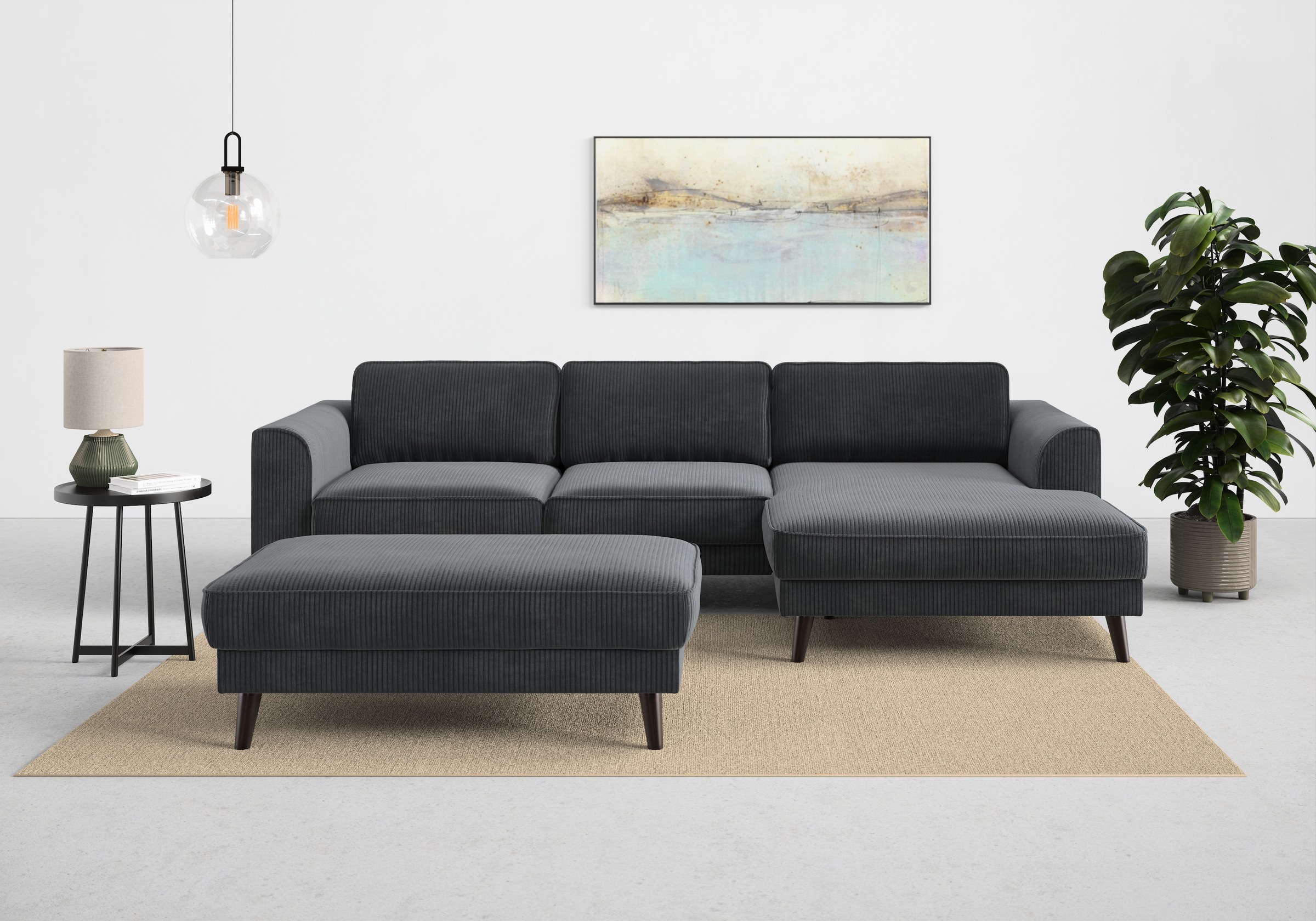 TRENDMANUFAKTUR Ecksofa »Lumber Jack, elegantes Designsofa, zeitlos modern, hoher Sitzkomfort«, wahlweise mit Bettfunktion u. Bettkasten, L-Form
