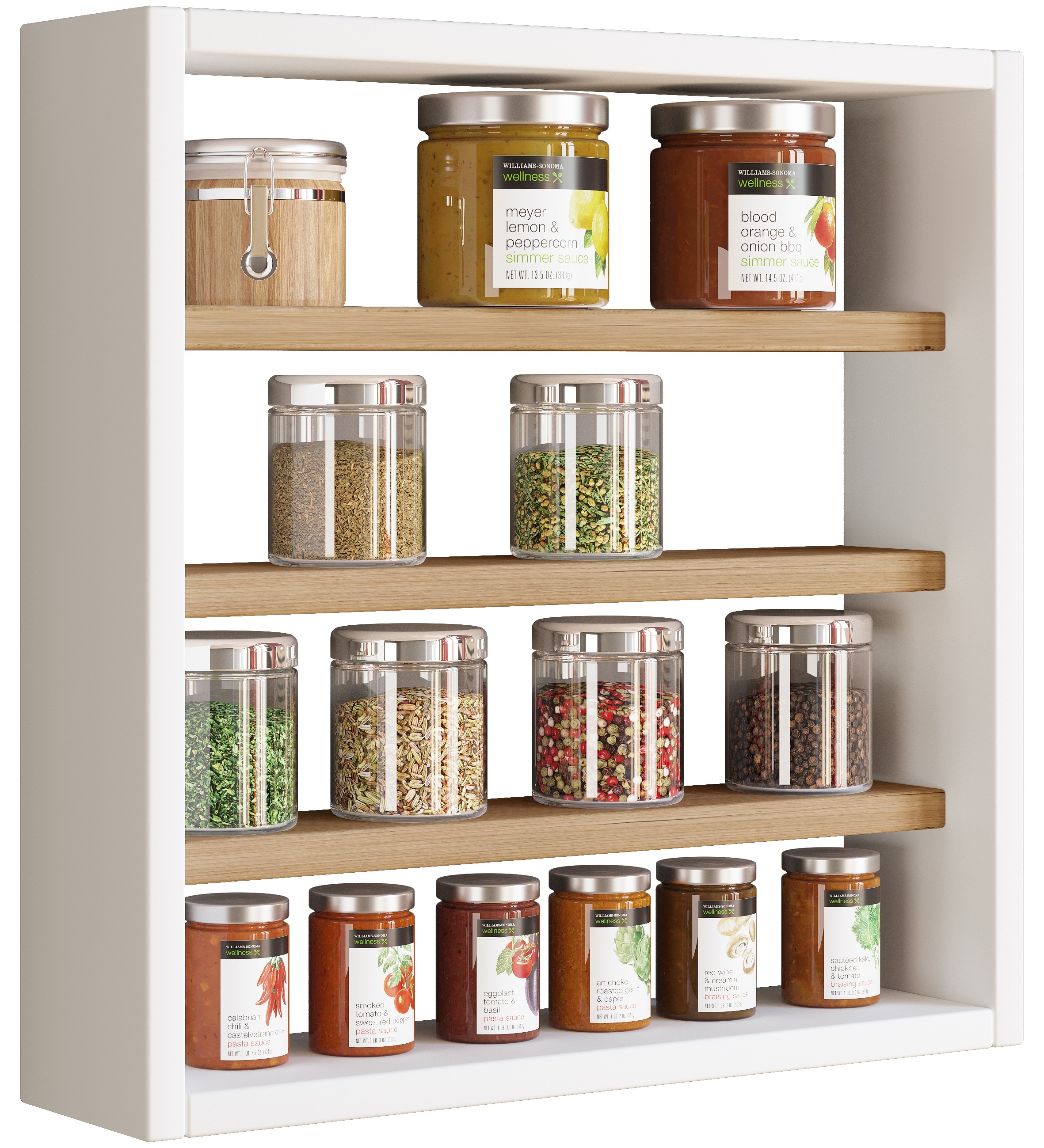 Hängeschrank VCM, B:40cm T:10cmweiß, honig, eiche, Obermaterial: 100% Holz Wood., Küche, Schränke, "Holz Wandregal Gewürzregal Regal Küche Esaldi S"